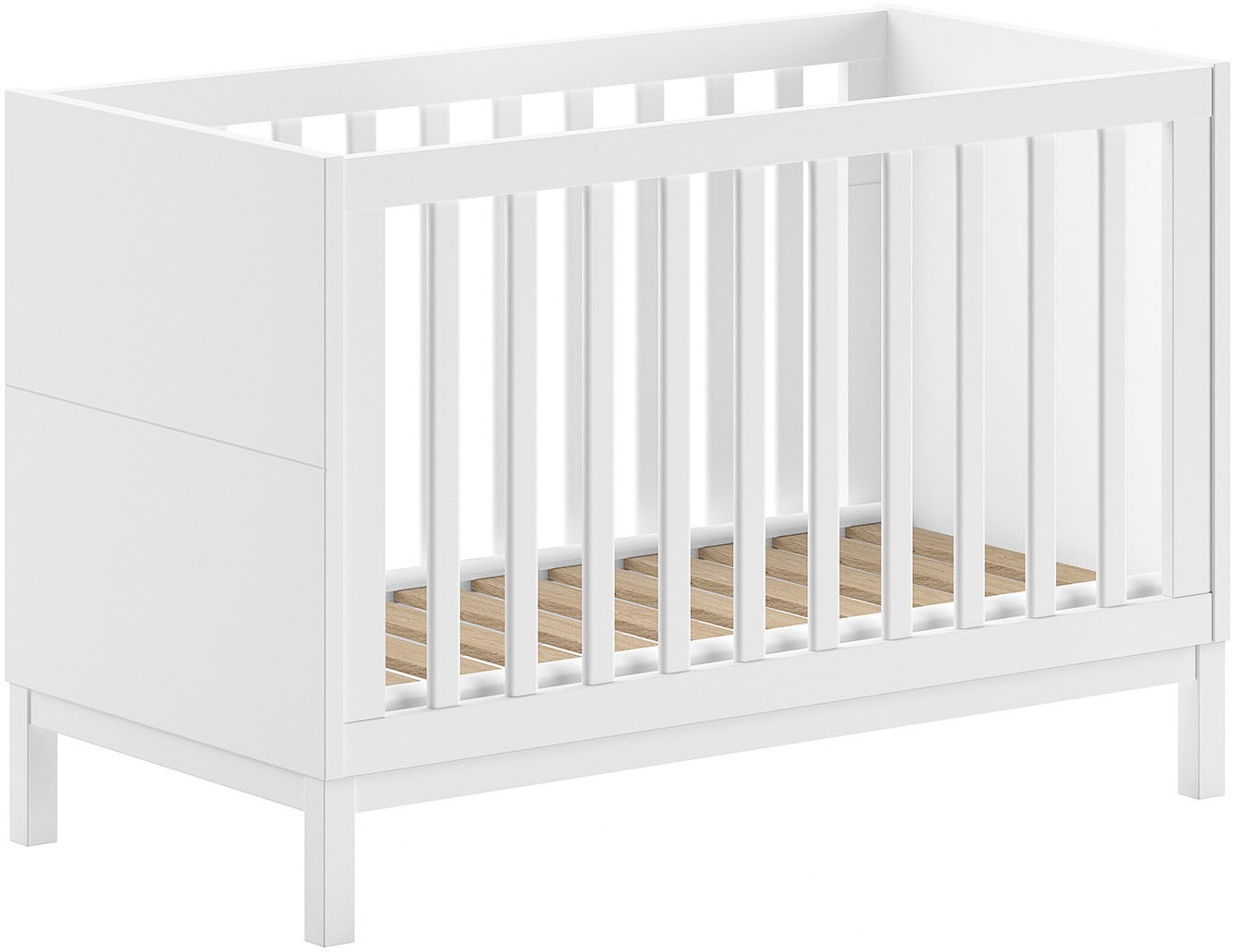 Vipack Babybett »in gradlinigem Design, standfest gebaut, pflegeleichte Oberfläche« 60x120 cm, 3-fach verstellbarer Lattenrost, Ausf. weiss lackiert