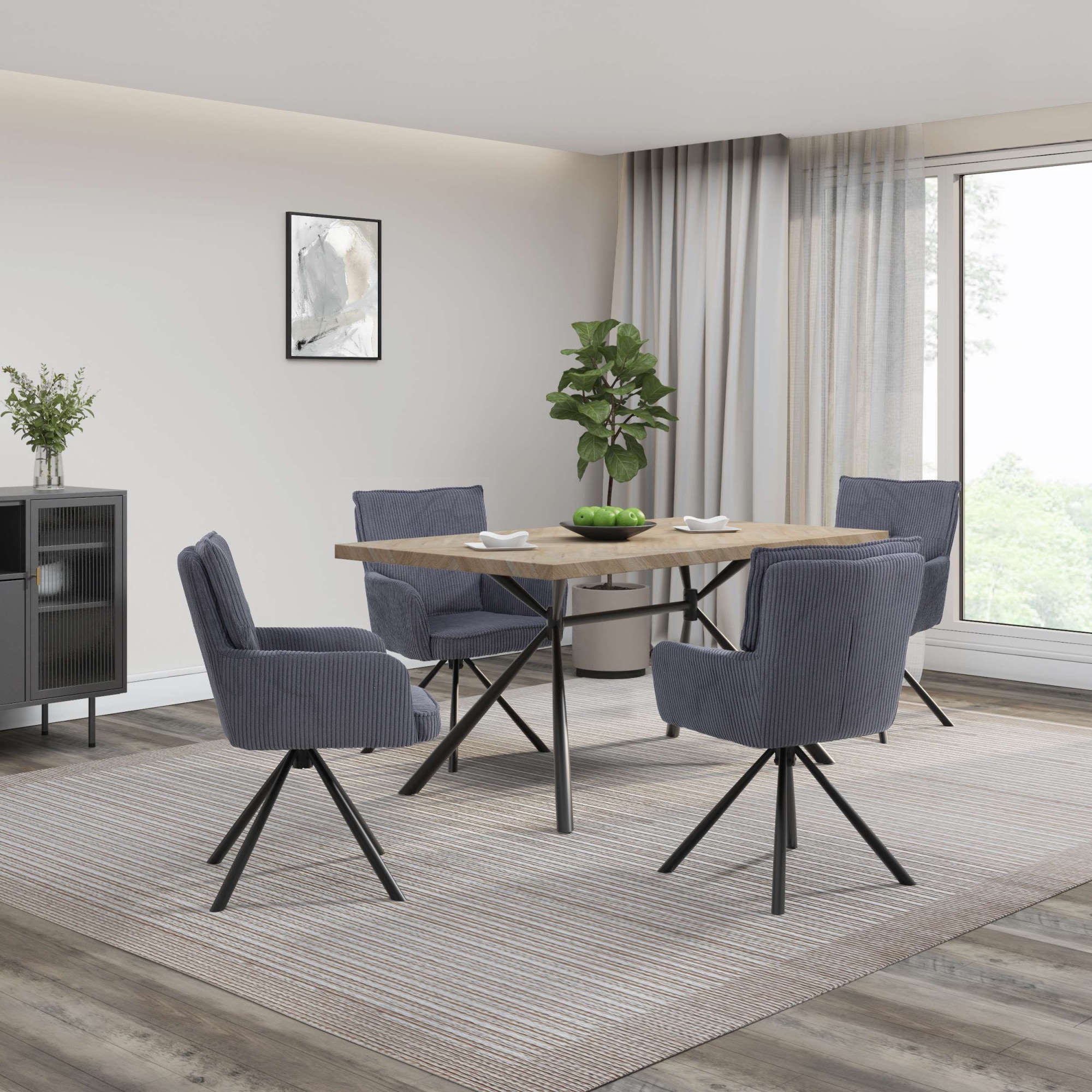 GOODproduct Esszimmerstuhl »Les Choux« () 2 Stk.gepolsterte Rückenlehne, Armlehne und Sitzfläche, Sitzhöhe 48 cm