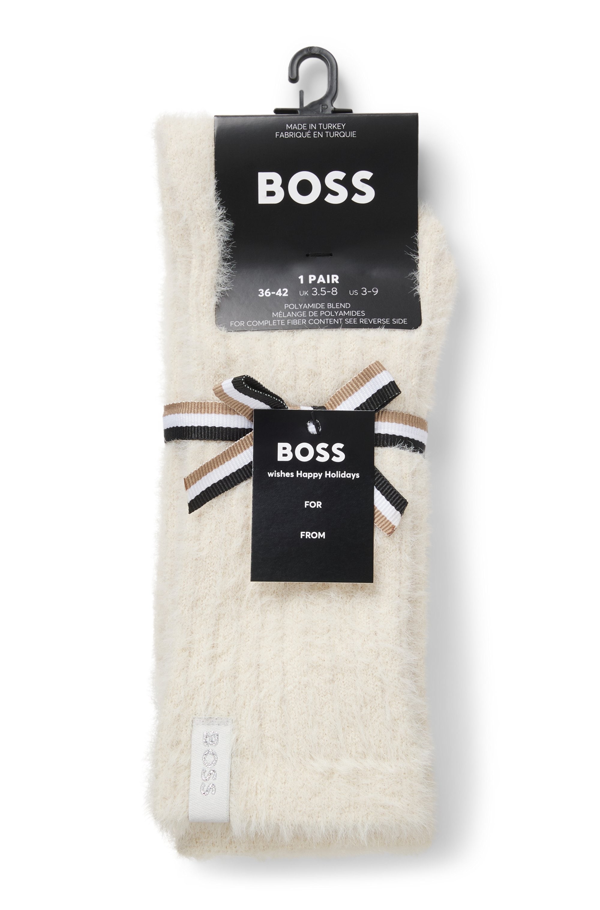 BOSS Chaussettes d'intérieur 1 Couple tlg. aus flauschigem Garn mit Ripp-Struktur