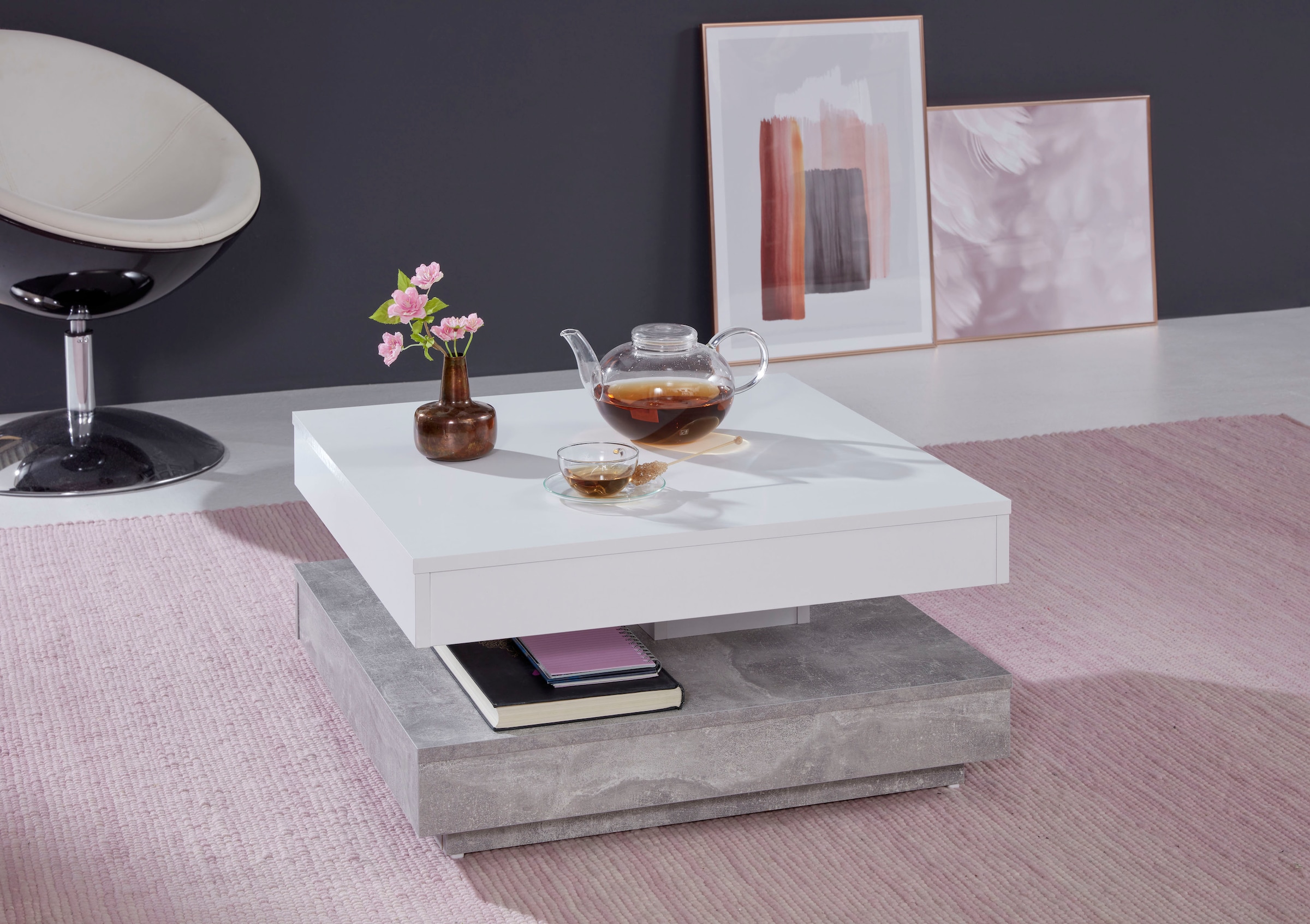 Home affaire Table basse »Tanum« mit Funktion, drehbare Tischplatte