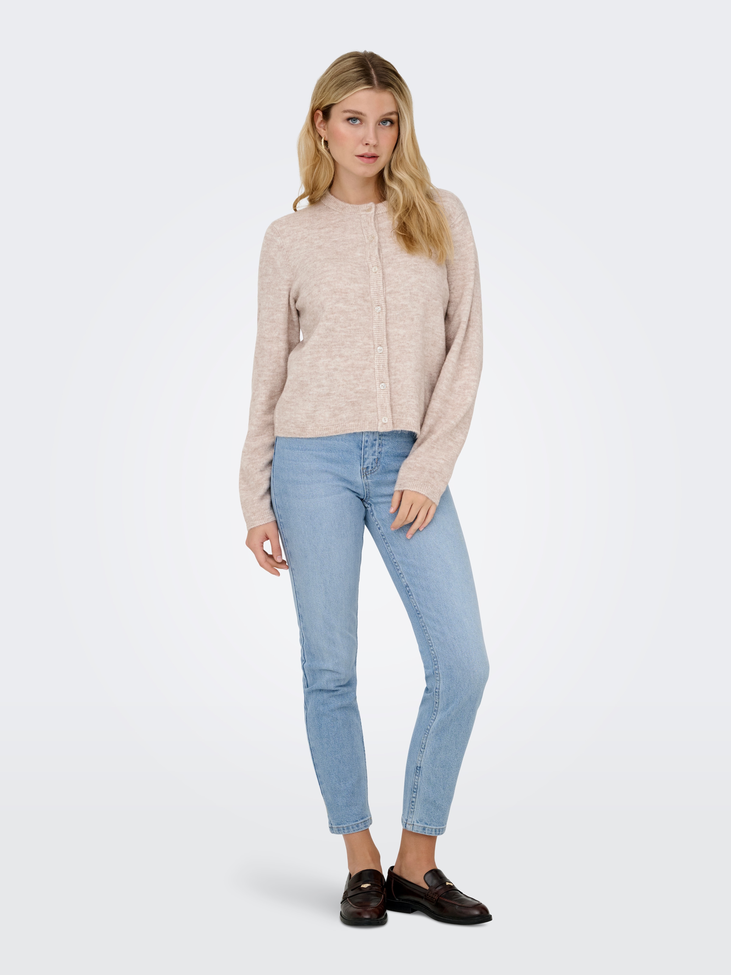 ONLY Strickjacke »ONLSIMONI L/S O-NECK CARDIGAN KNT NOOS« Materialmix, relaxed fit