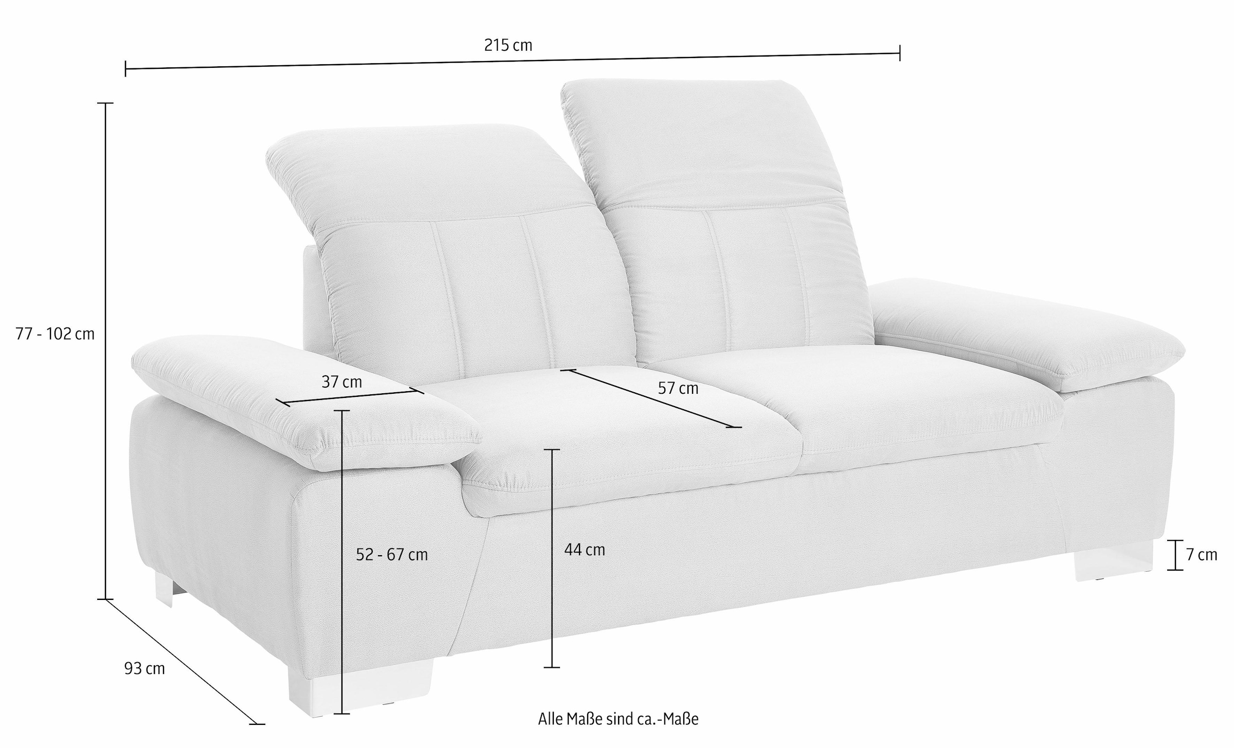 DOMO collection 2,5-Sitzer »Milan inklusive komfortablen Federkern für mehr Sitzkomfort« mit Rückenverstellung