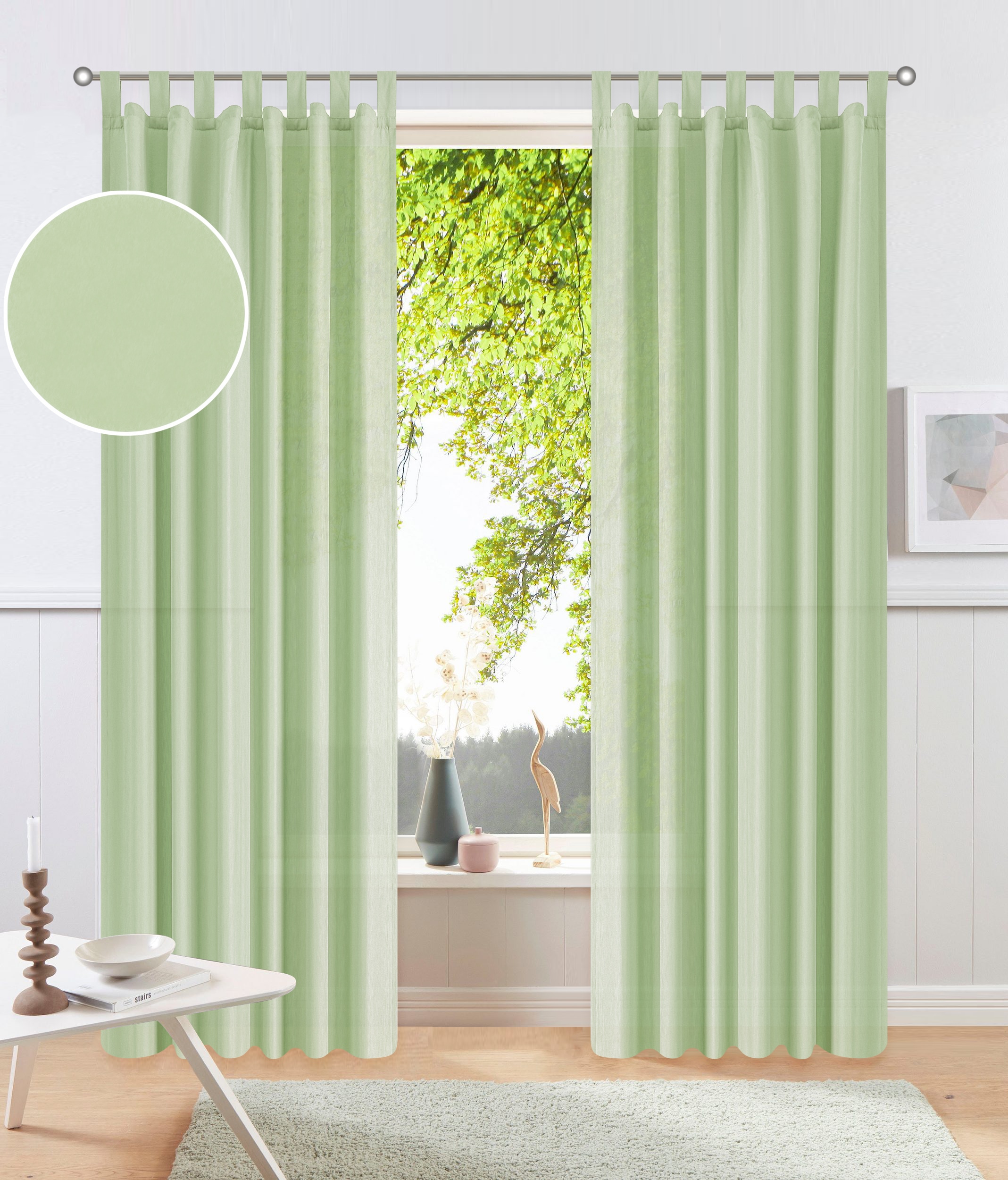 GOODproduct Rideau »Raja mit Schlaufen, 2er Pack, blickdicht, Topseller« Boucles 2 cuis tlg. lot de 2, best-seller, uni, moderne, microfibre facile d'entretien