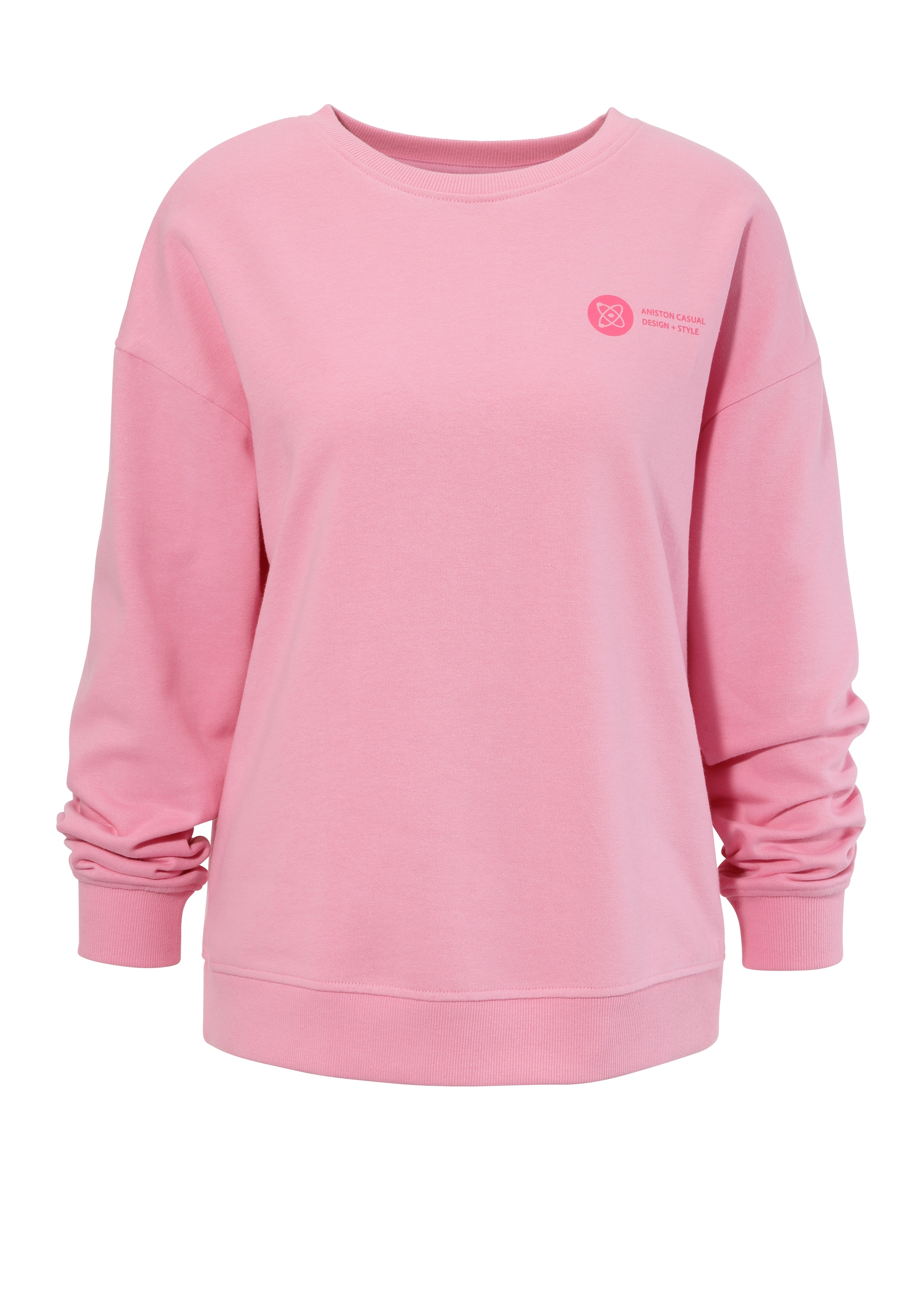 Aniston CASUAL Sweatshirt , hinten mit Applikationen, Stickerei und Schriftzügen
