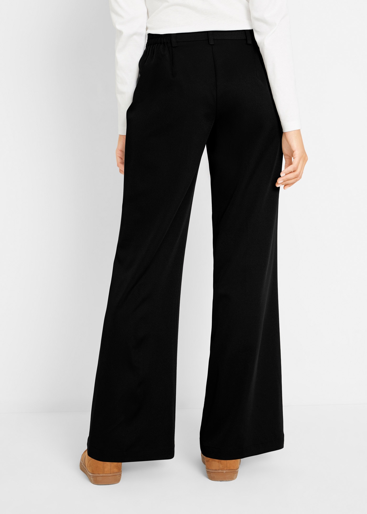 bonprix Pantalon marlène  mit weitem Bein, Bügelfalte und bequemem Bund