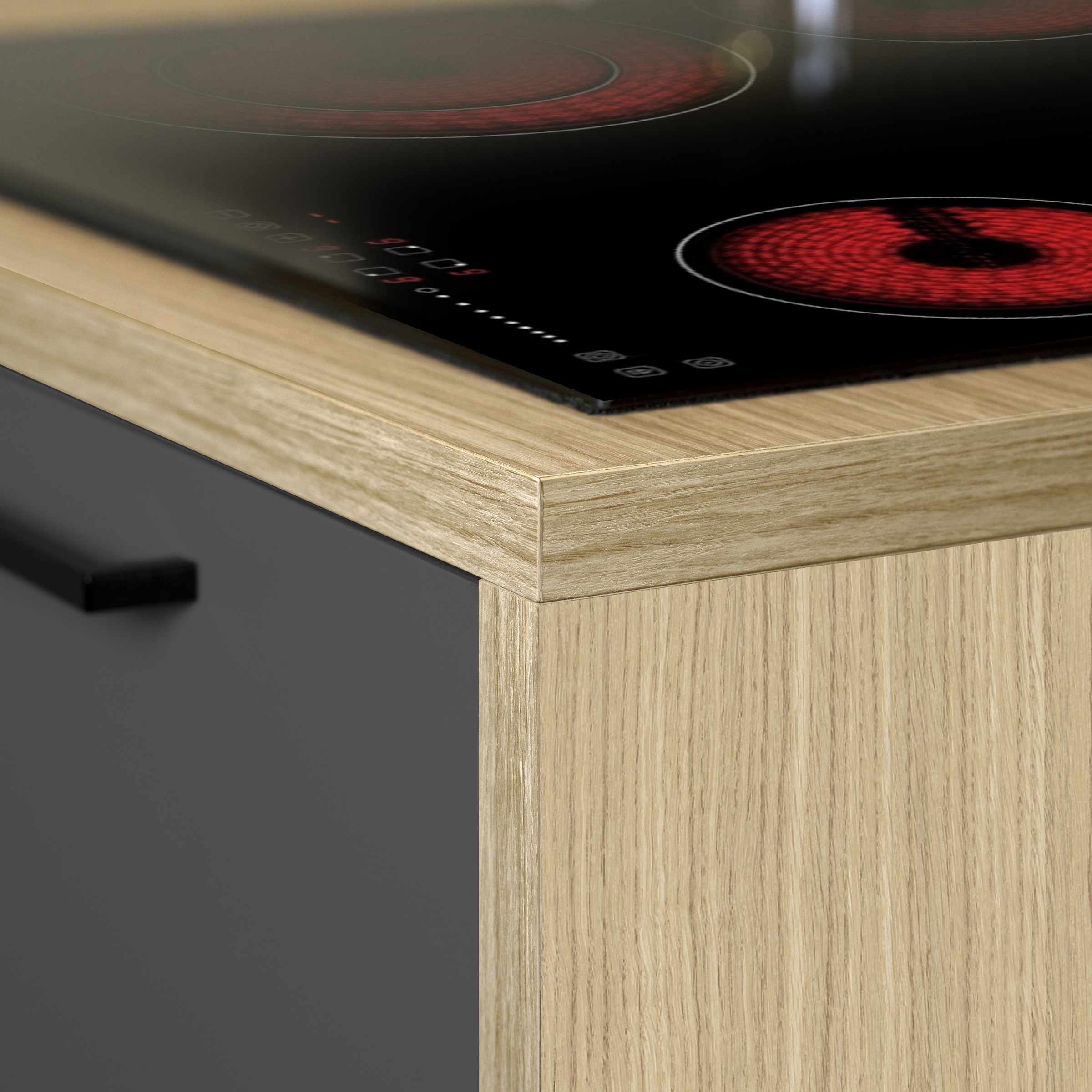 KOCHSTATION Kitchenette »Luna, Küchenblock, Kücheninsel, Hängeschrank, Made in Italy« 3er-Set, Metallgriffe, Soft-Close-Funktion, inklusive Spüle