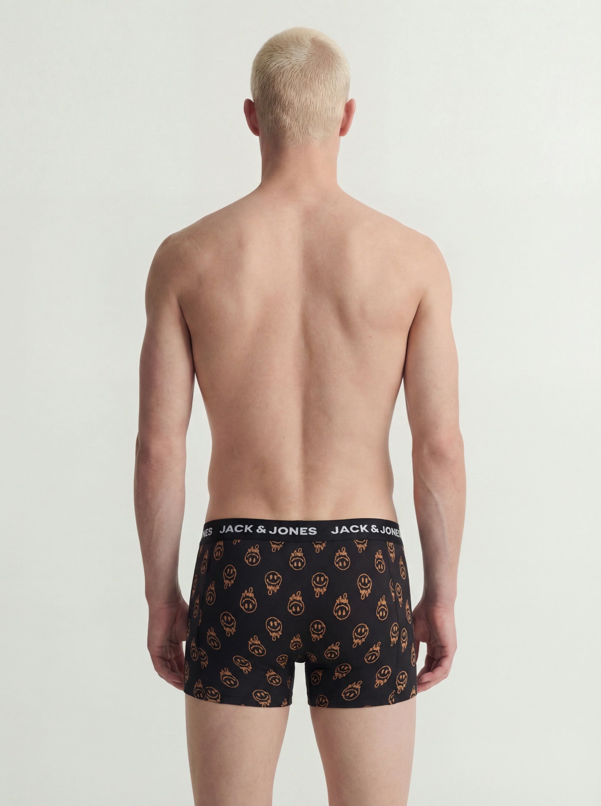 Jack & Jones Tronc »JACDALE SMILEY TRUNKS 3 PACK SN« Paquet, 3 cuis mélange de coton, ceinture élastique