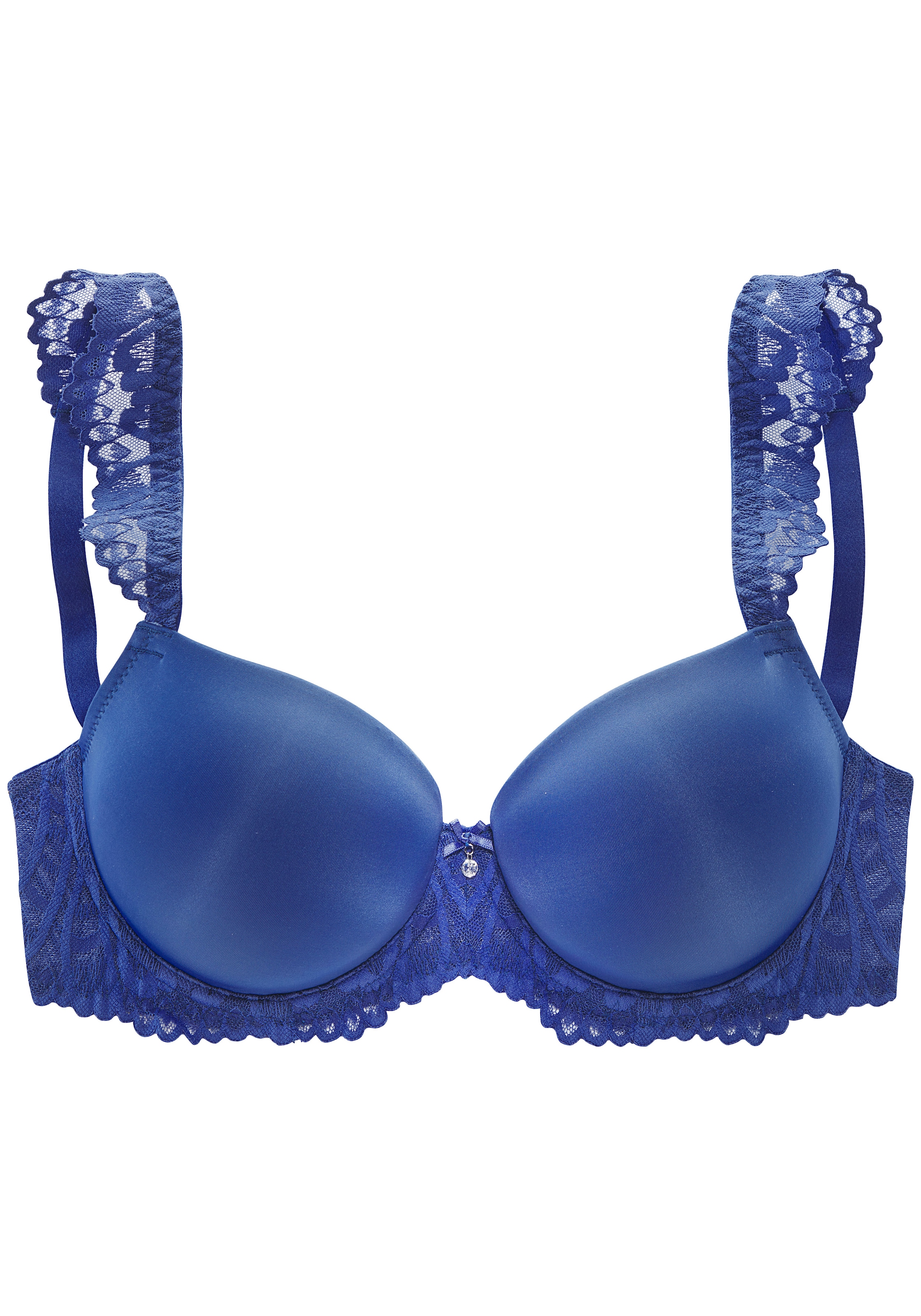 LASCANA Soutiens-gorge moulés »Flora« avec magnifiques bretelles en dentelle et accessoire pailleté élégant, lingerie