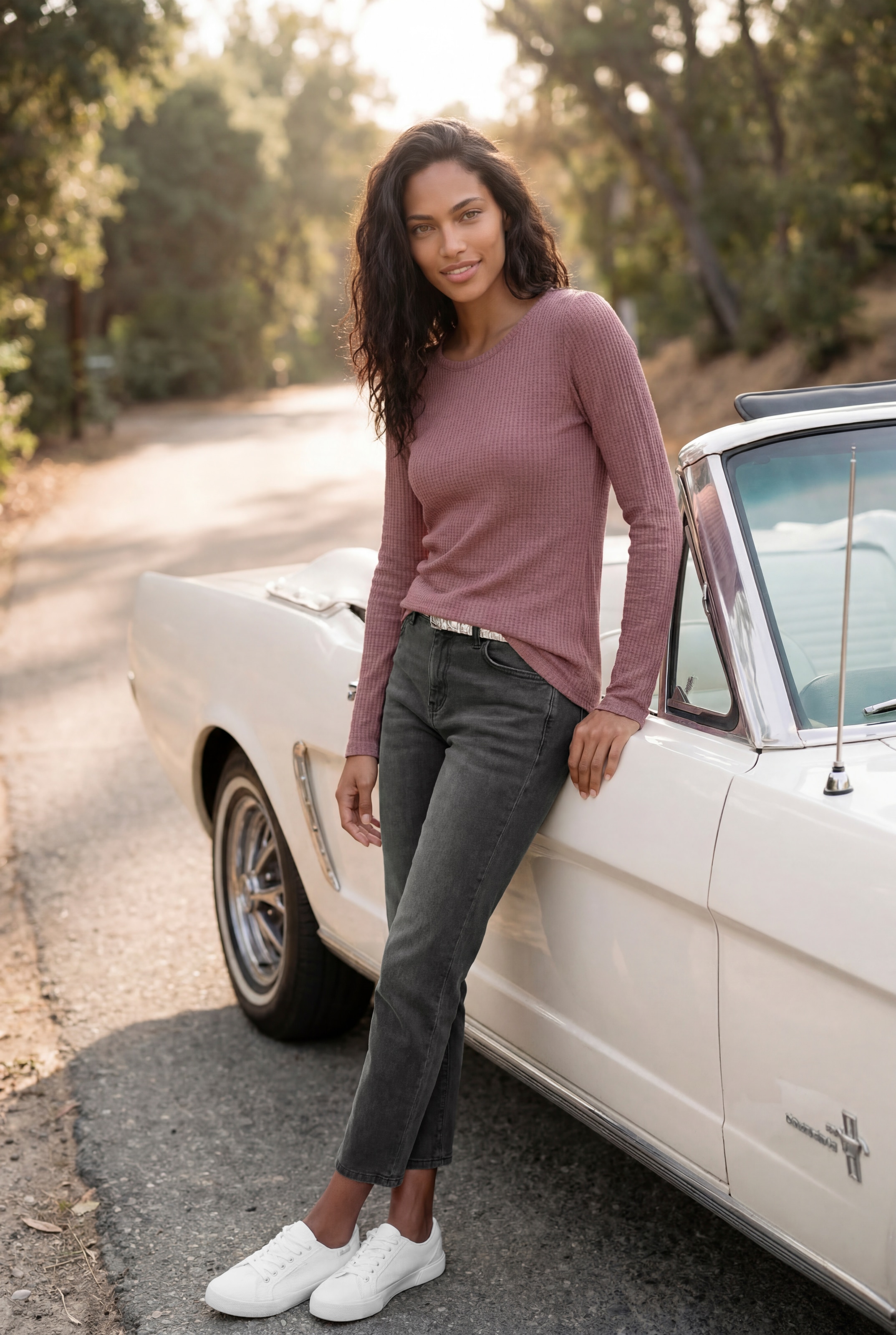 LASCANA T-shirt à manches longues »in modischer Piqué-Optik« en jersey gaufré doux, sans repassage