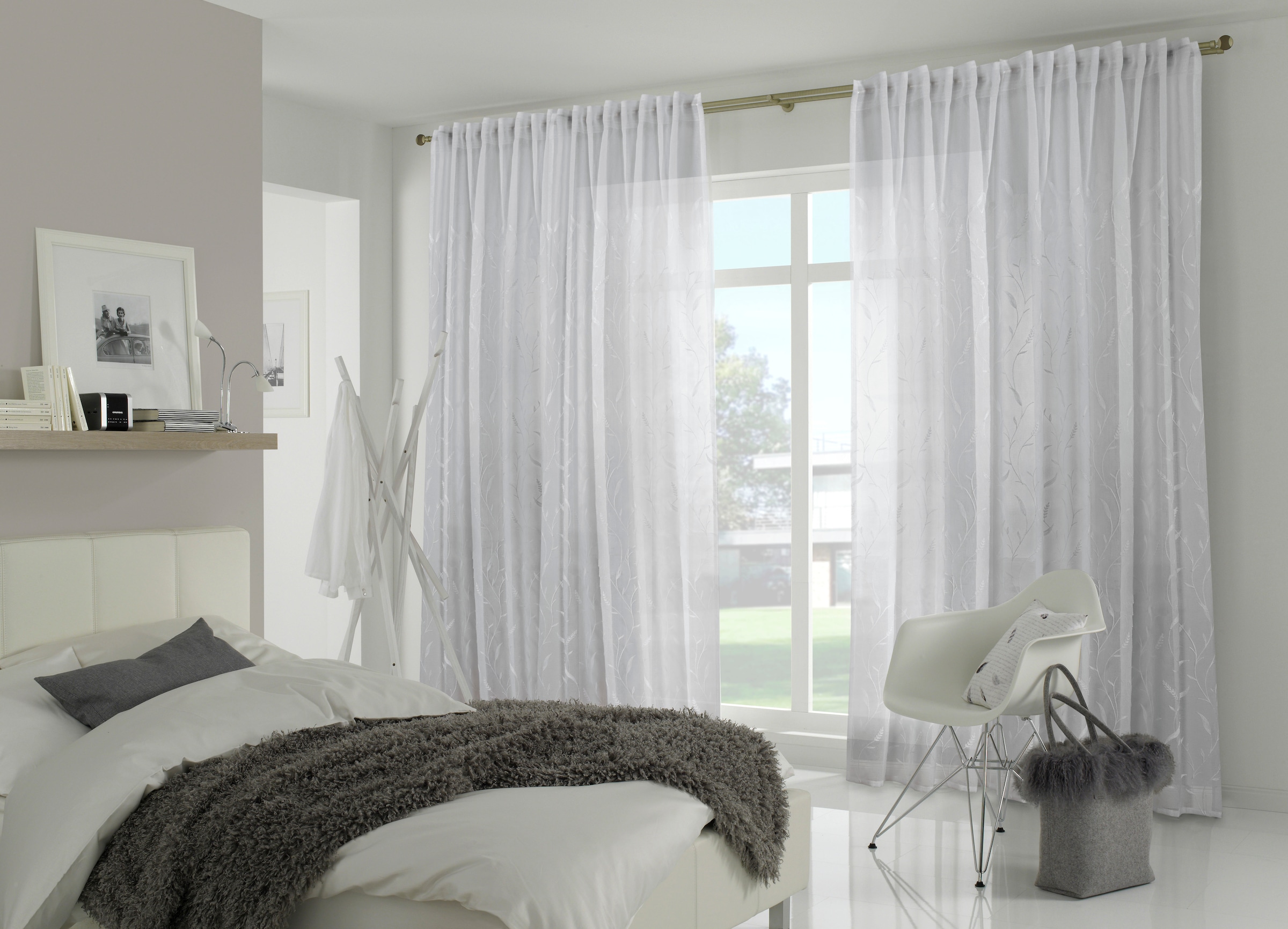 Sehlbach Rideau »Schal Dolly-Voile Ranke« Boucles 1 cuis tlg. mit Gardinenband und verdeckten Schlaufen