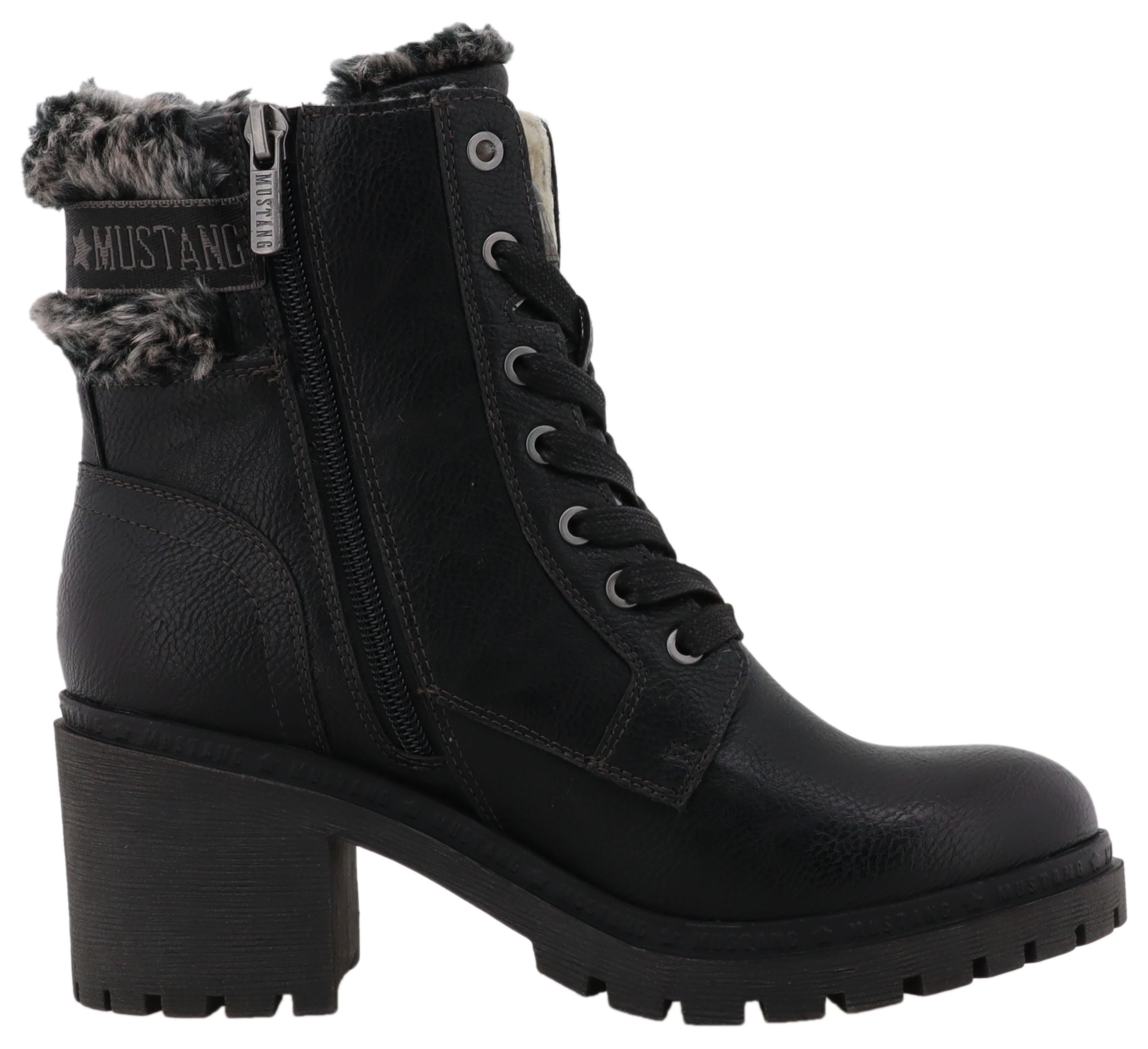 Mustang Shoes Bottes d'hiver »Leila«  bottes d'hiver avec col en fausse fourrure et talon bloc