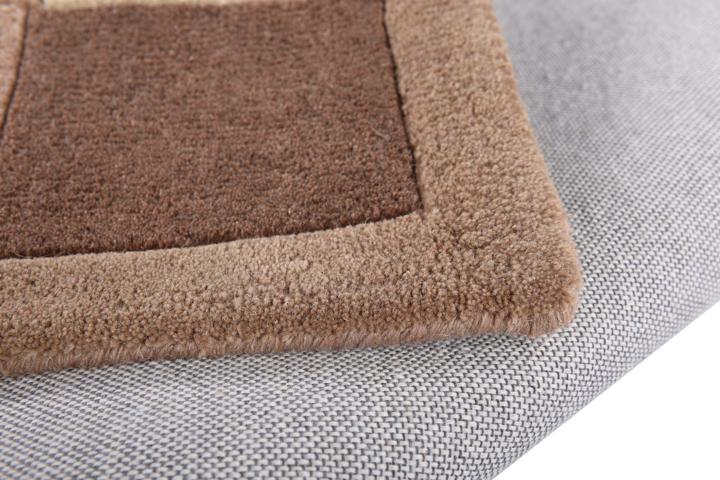 THEKO Wollteppich »Royal Nepali 3085« rechteckig 15 mm Höhe reine Wolle, handgetuftet, Uni-Farben, mit Bordüre, modernes Design