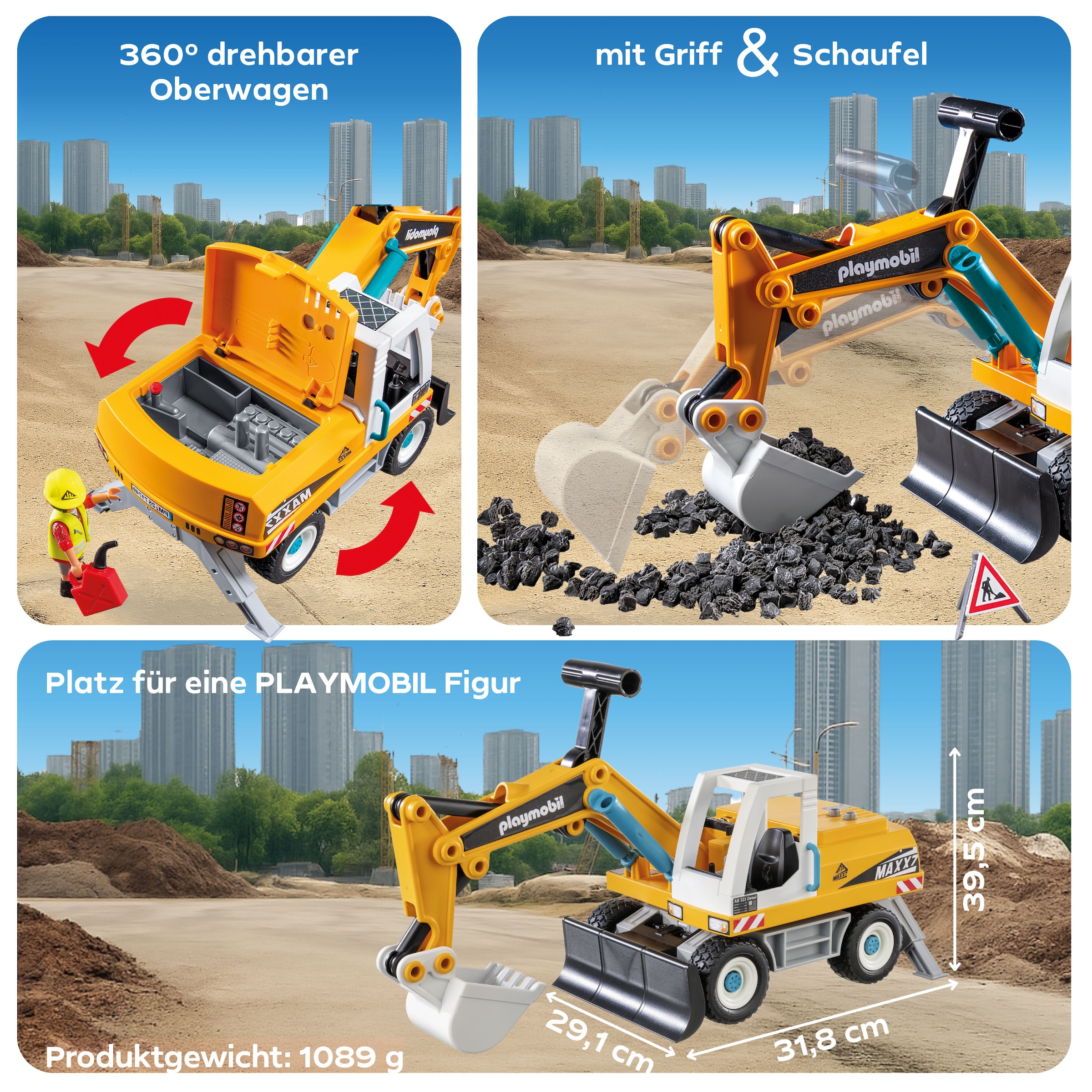 Playmobil® Jeu de construction »Grosser Bagger (71749), Playmobil Action Heroes« Made in Germany