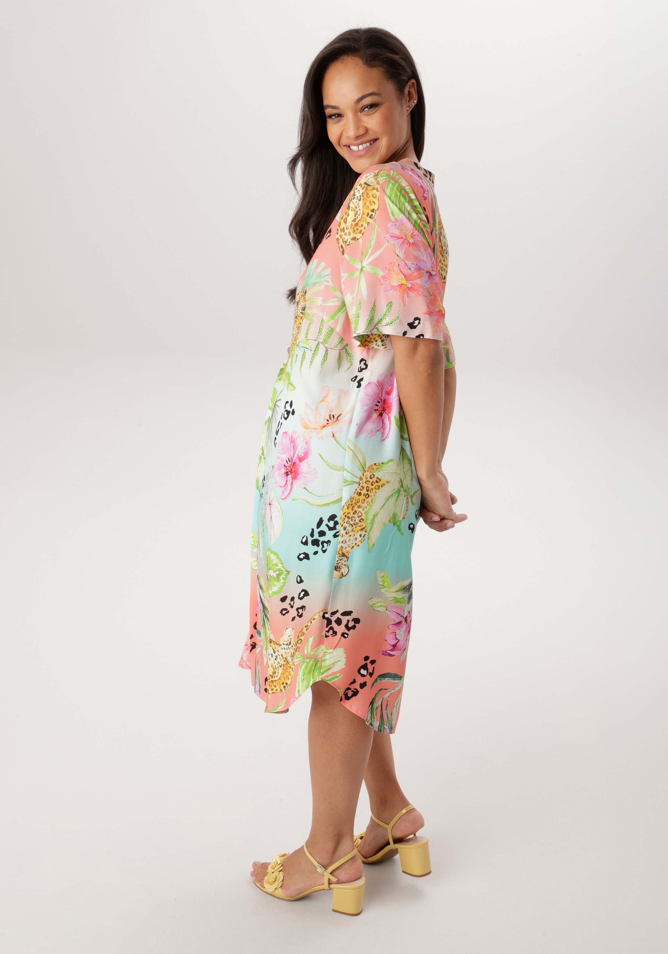 Aniston PLUS Blusenkleid mit farbenfroher Print - NEUE KOLLEKTION