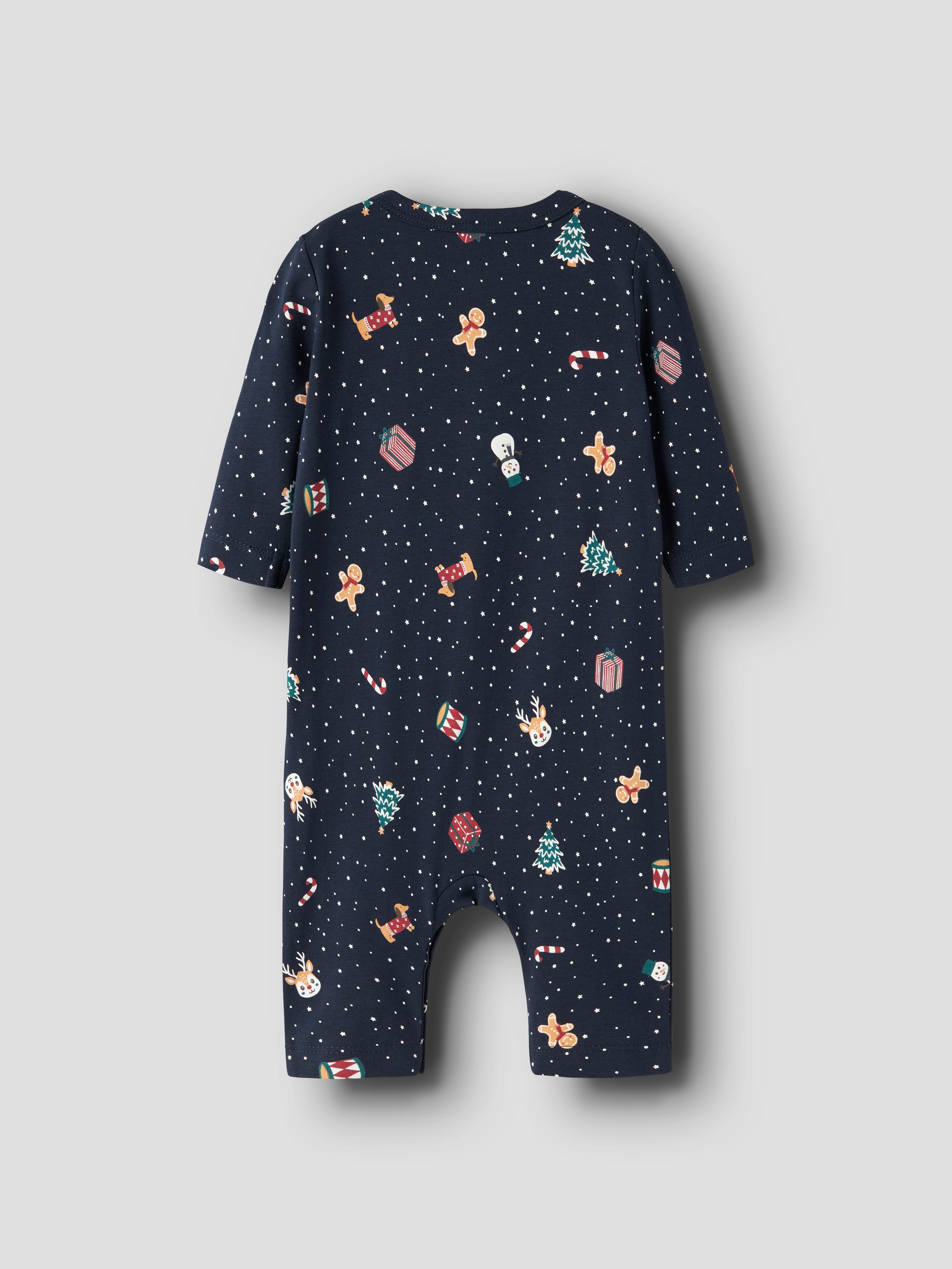 Name It Strampler »NBNVISMAS LS NIGHTSUIT« aus Baumwollmischung, mit elastischem Jersey, Langarm