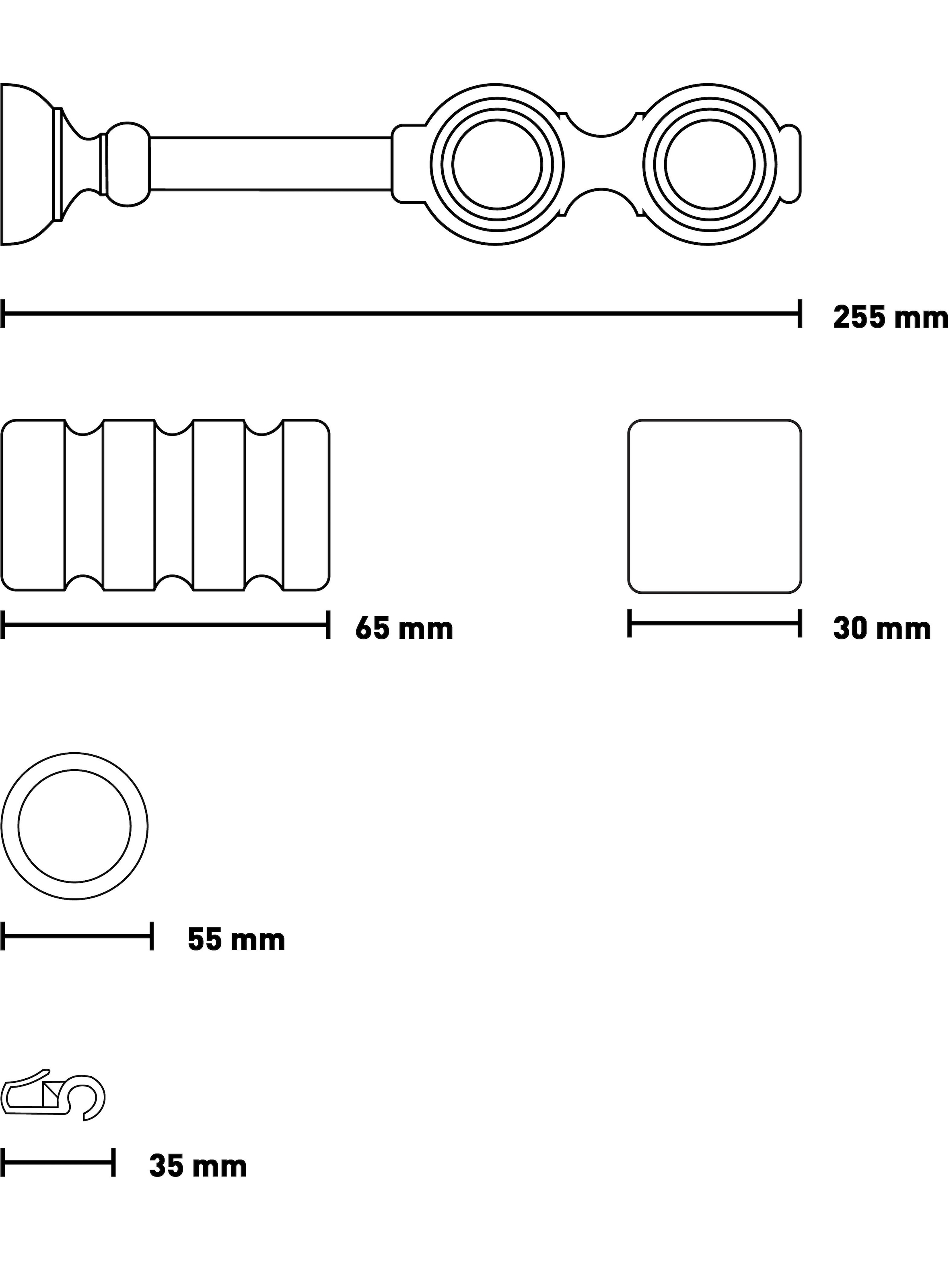 SN DECO GROUP Gardinenstange »Pisa« 2 läufig-läufig Fixmass 28 mm, Holz, verschiedene Längen und Farben, Komplettset