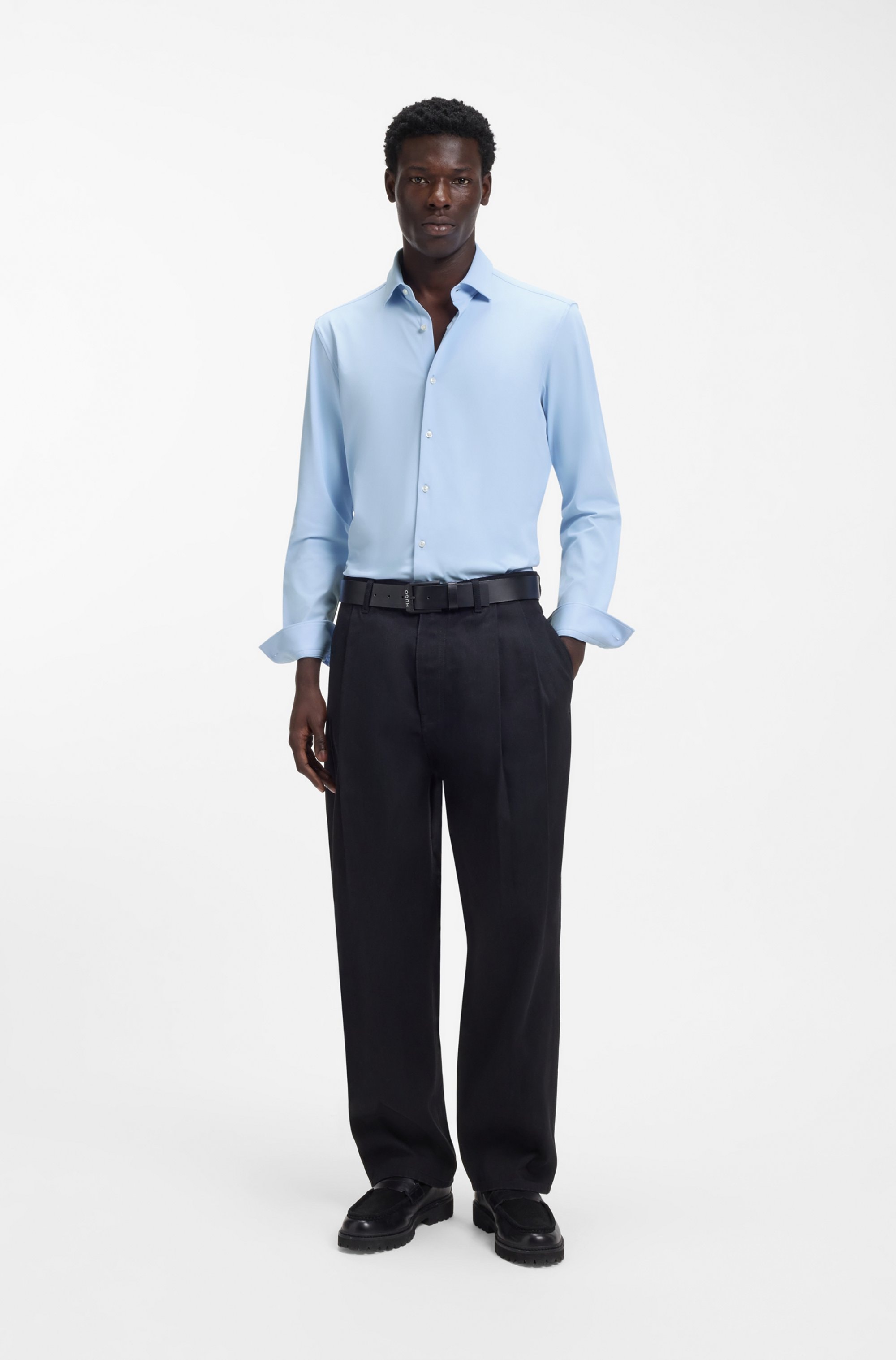 HUGO Chemise d'affaires »Kenno« Stretch-Jersey, Slim Fit, Kentkragen