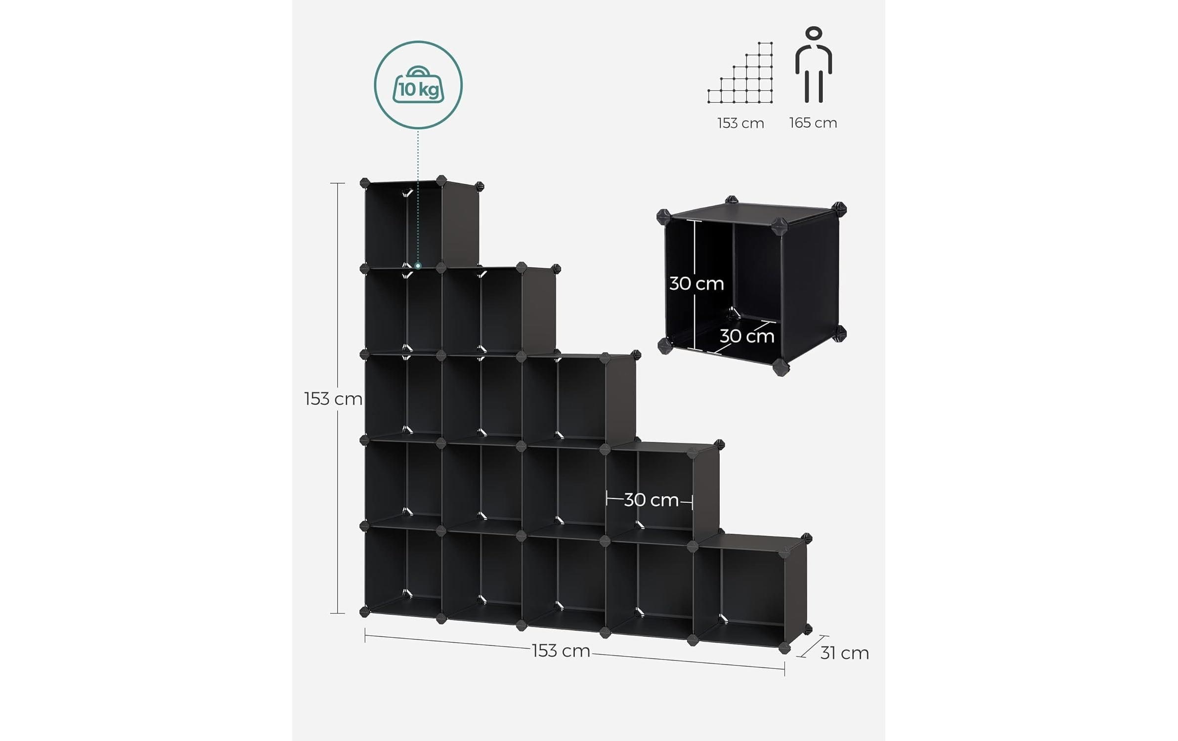 SONGMICS Regal »zum Zusammenstecken« Modulares Aufbewahrungssystem mit 16 Fächern