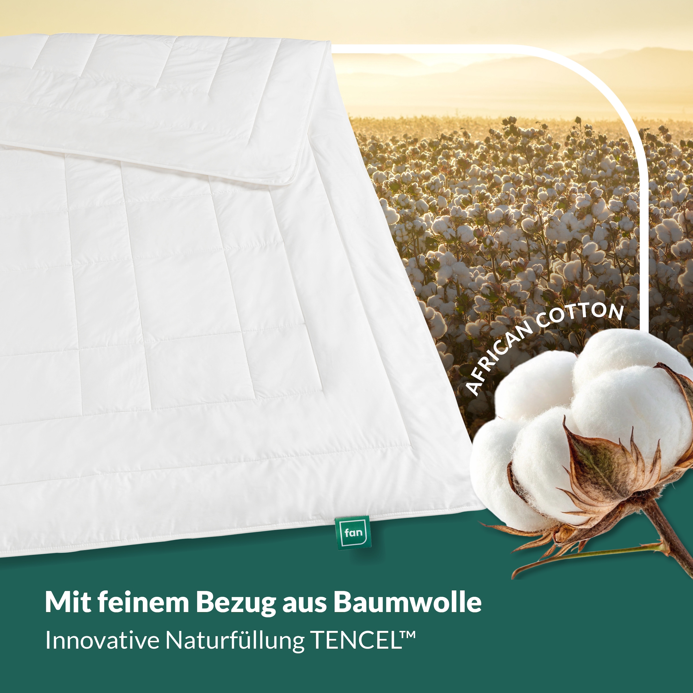 fan Baumwollbettdecke »African Cotton« leicht 1 Stk. tlg. Bettdecke in 135x200 oder 155x220 cm, Winter oder Sommer