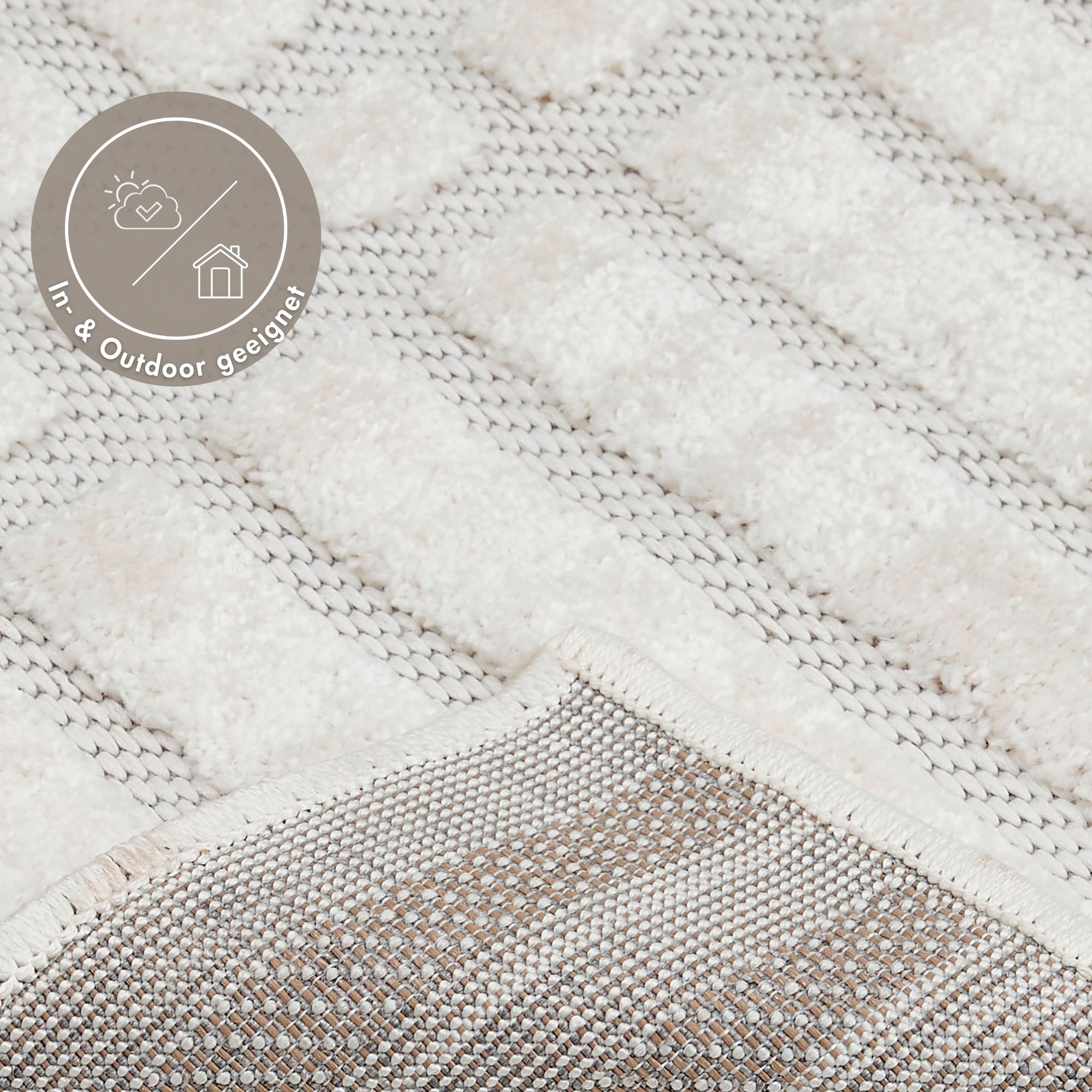 Andiamo Teppich »La Rochelle« rechteckig 7 mm Höhe Boho-Skandinavischer Stil, Hoch-Tief Effekt, modern, Wohnzimmer