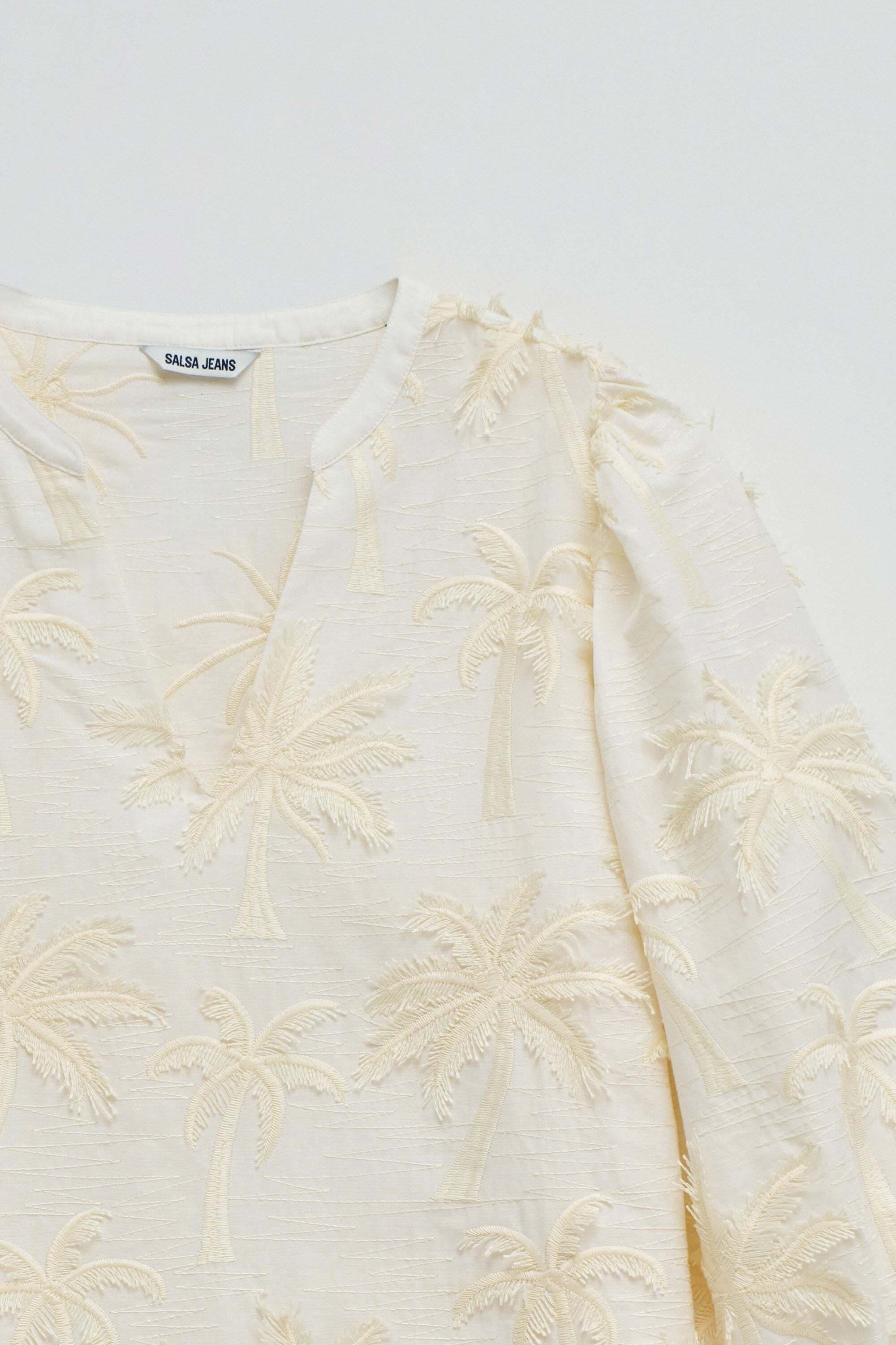 Salsa Langarmbluse »Salsa Jeans Langarmbluse Blouse Textured 3D Fabric Effect«