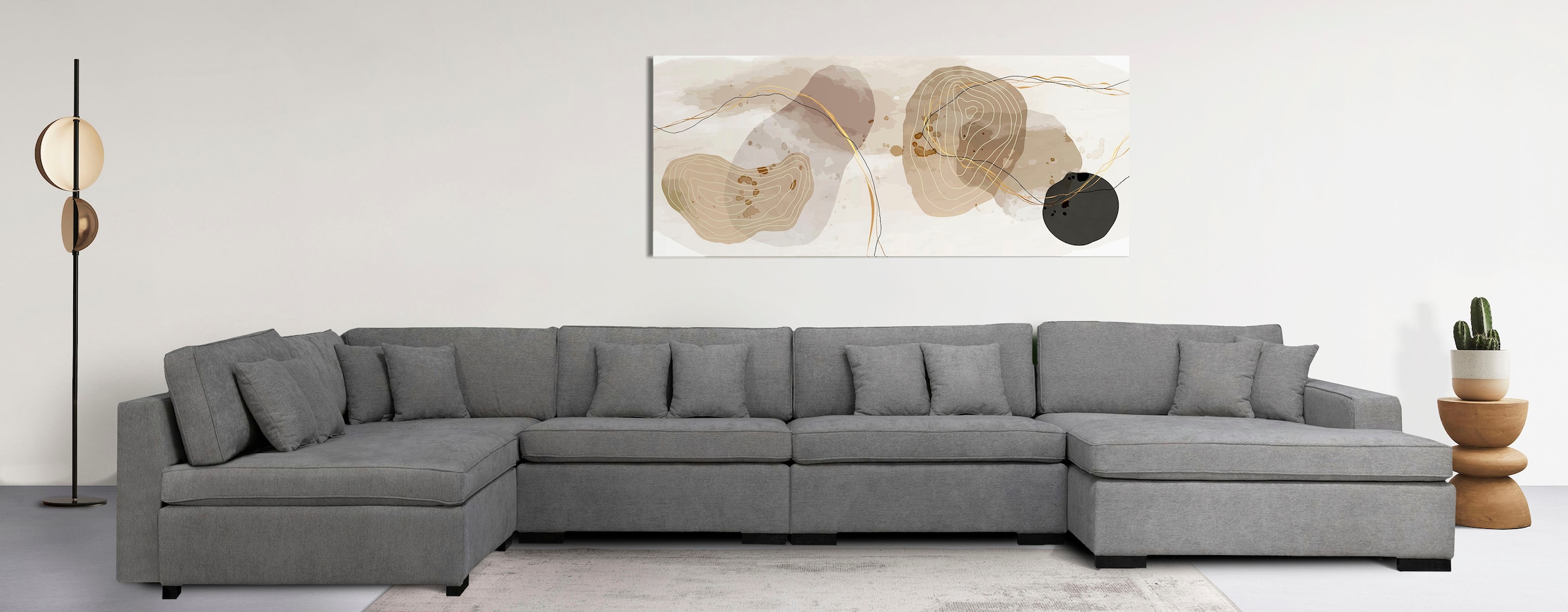 Home affaire Paysage de salon »Skara XXL U-Form« Lounge-Sofa XXL mit Federkern-Polsterung, in vielen Bezugsvarianten