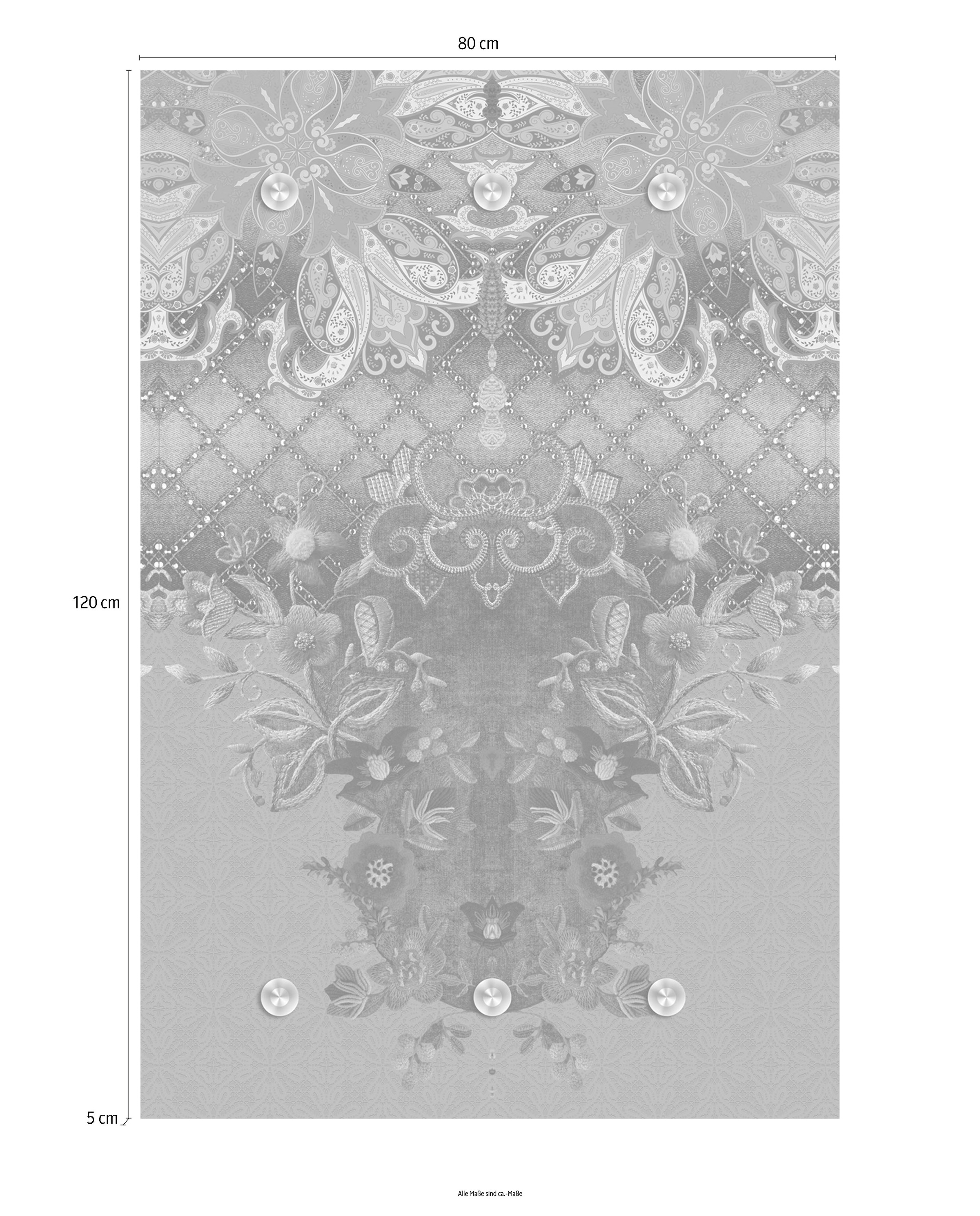 queence Garderobenleiste »Blumen« mit 6 Haken, 80 x 120 cm