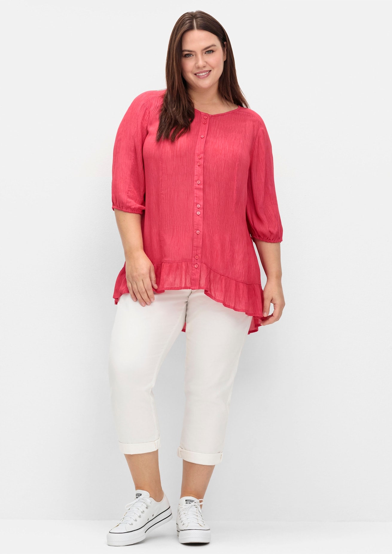 Sheego Blouse à manches courtes