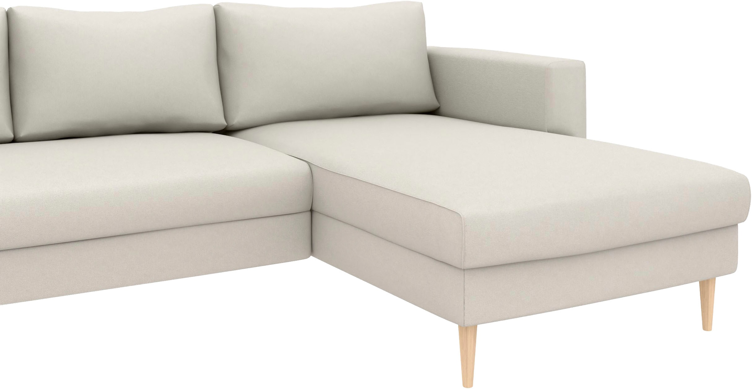 TRENDMANUFAKTUR Wohnlandschaft »Amazing, wahlw. mit Schlaffunktion & Bettkasten, Fuss Buche lackiert« Sofa in U-Form, in Cord oder Struktur, Breite 305 cm