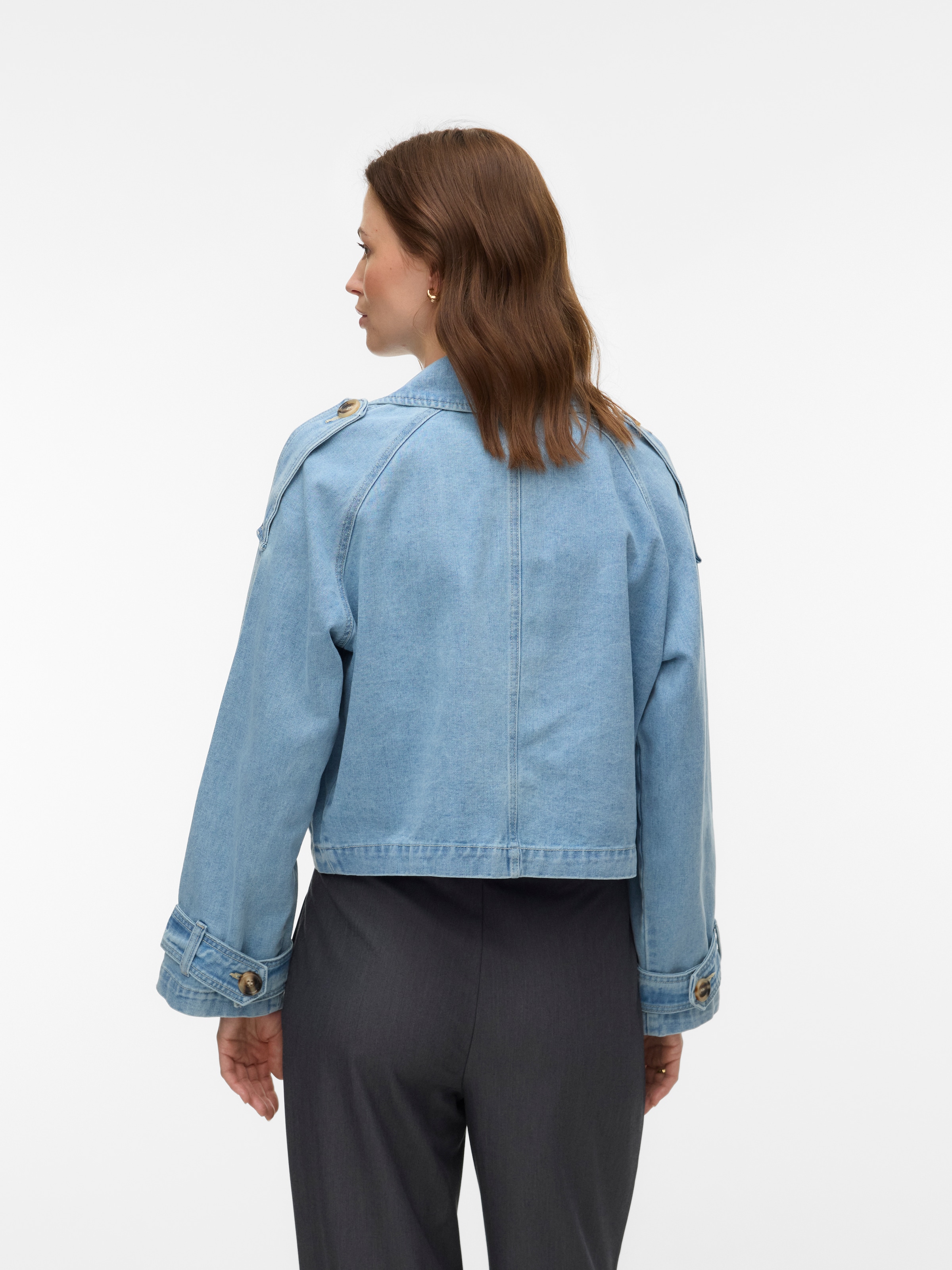 Vero Moda Veste en jean »VMLELOU LS SHORT TRENCHCOAT MIX NOOS« Baumwolle, mit Schulterriegeln