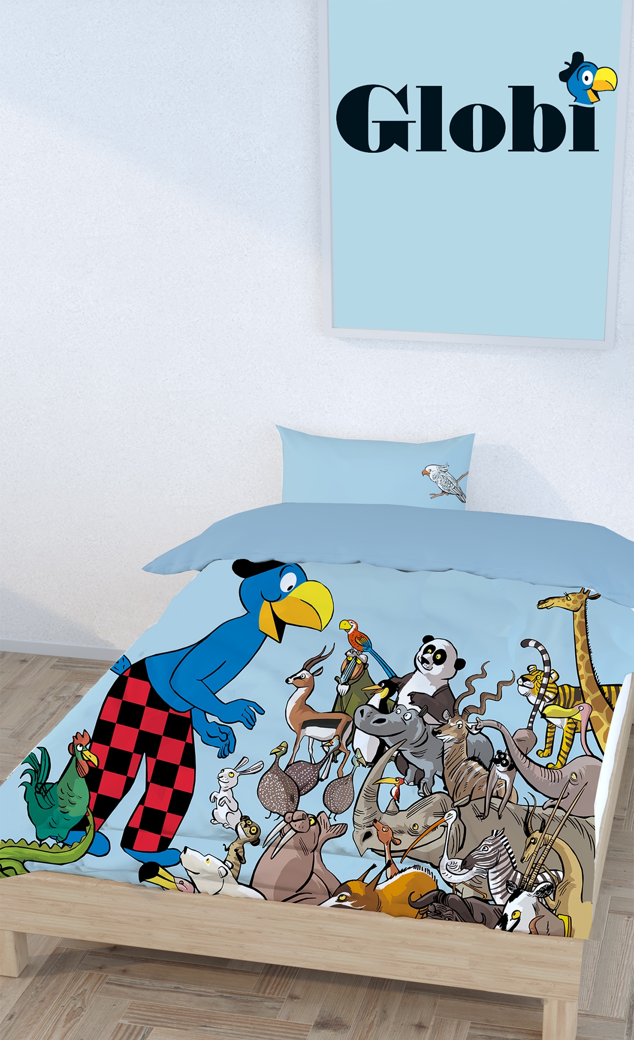 Globi Linge de lit pour enfants »Globi Tiere« 2 pièces tlg.