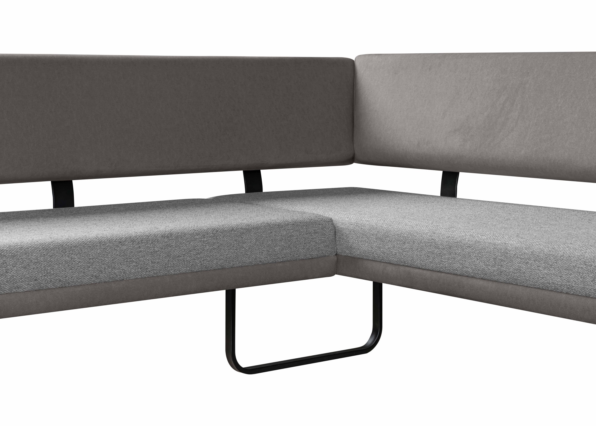 GOODproduct Ensemble de bancs d'angle »Gabi Essecke, Sitzgruppe, Eckbankgruppe, Küchenbankgruppe« Ensemble, 4tlg, 4 pièces tlg. Gestell aus matt-schwarzem Flachmetall, stabil, 2-Stoff-Design