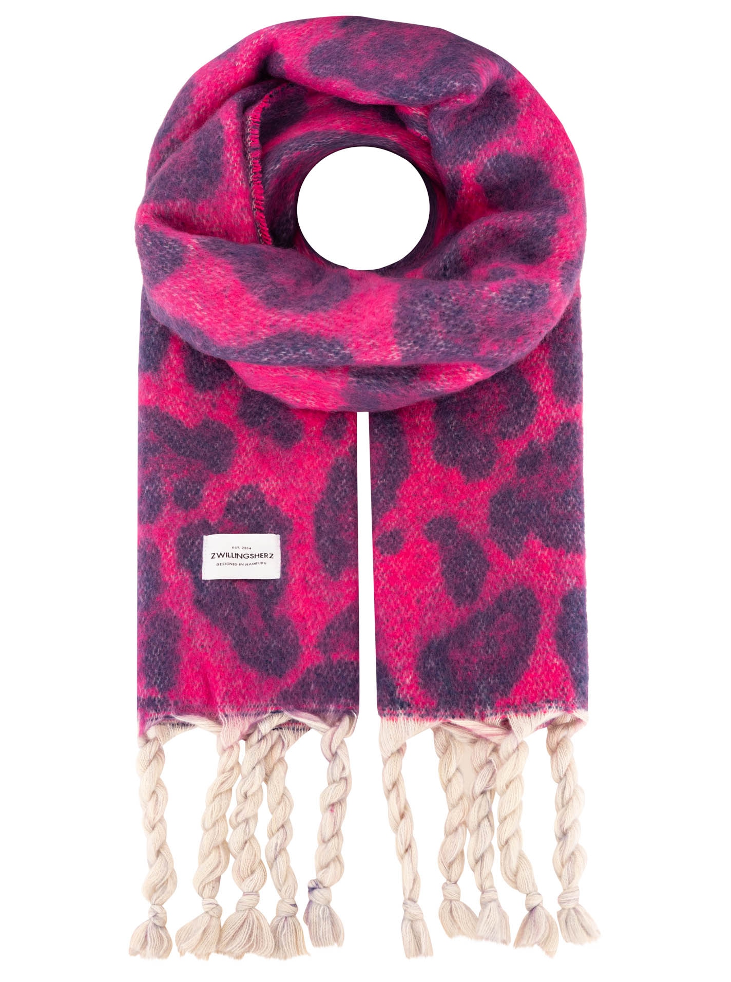 Zwillingsherz Foulard de mode »"Big  Leo"« mit modischem Leomuster und Fransen