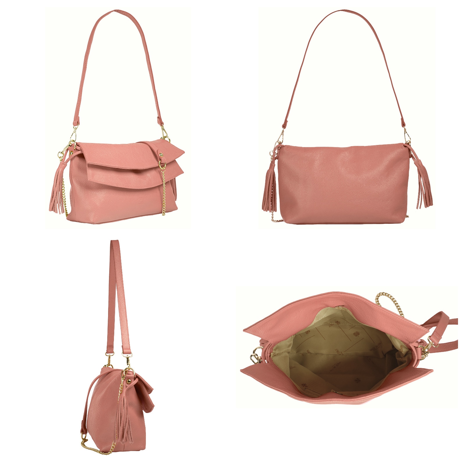 Samantha Look Umhängetasche echt Leder, Made in Italy