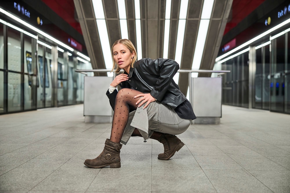 Rieker Stiefelette  Boots, Blockabsatz, slouchy Schaft und Innenreissverschluss