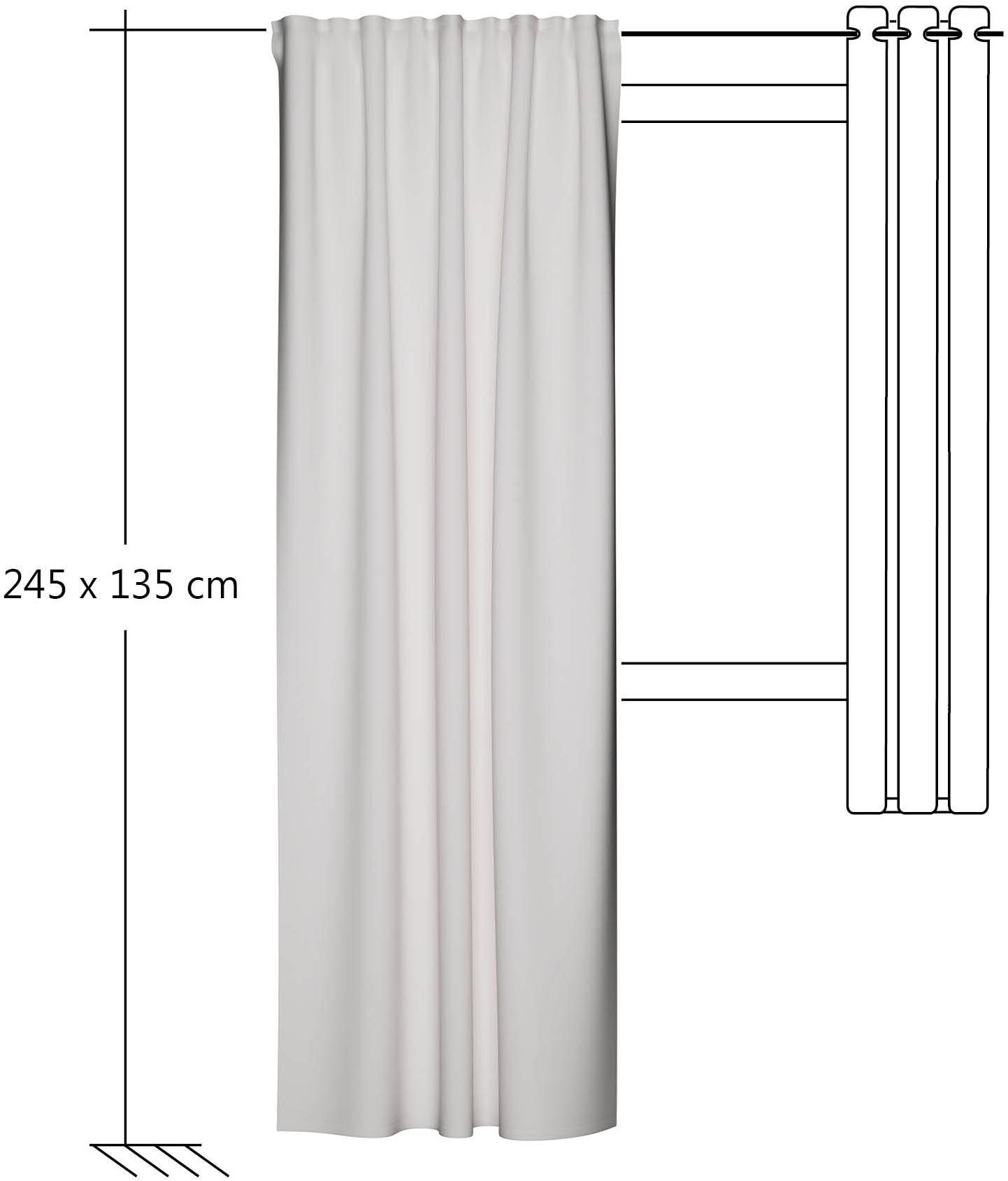 HOMING Rideau »Merle« Boucles cachées 1 cuis tlg. écharpe finie