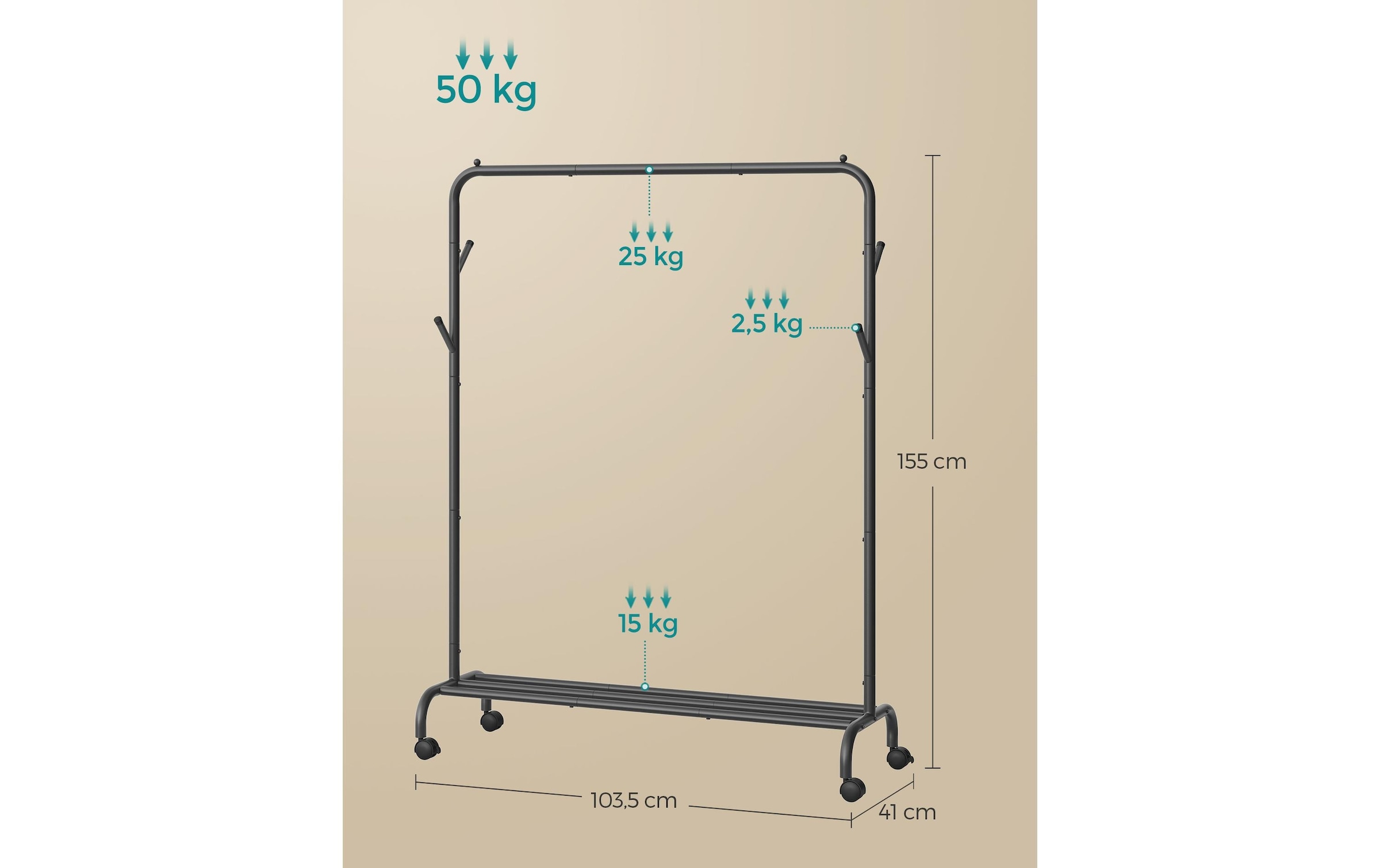 SONGMICS Garderobenständer »Schwarz«