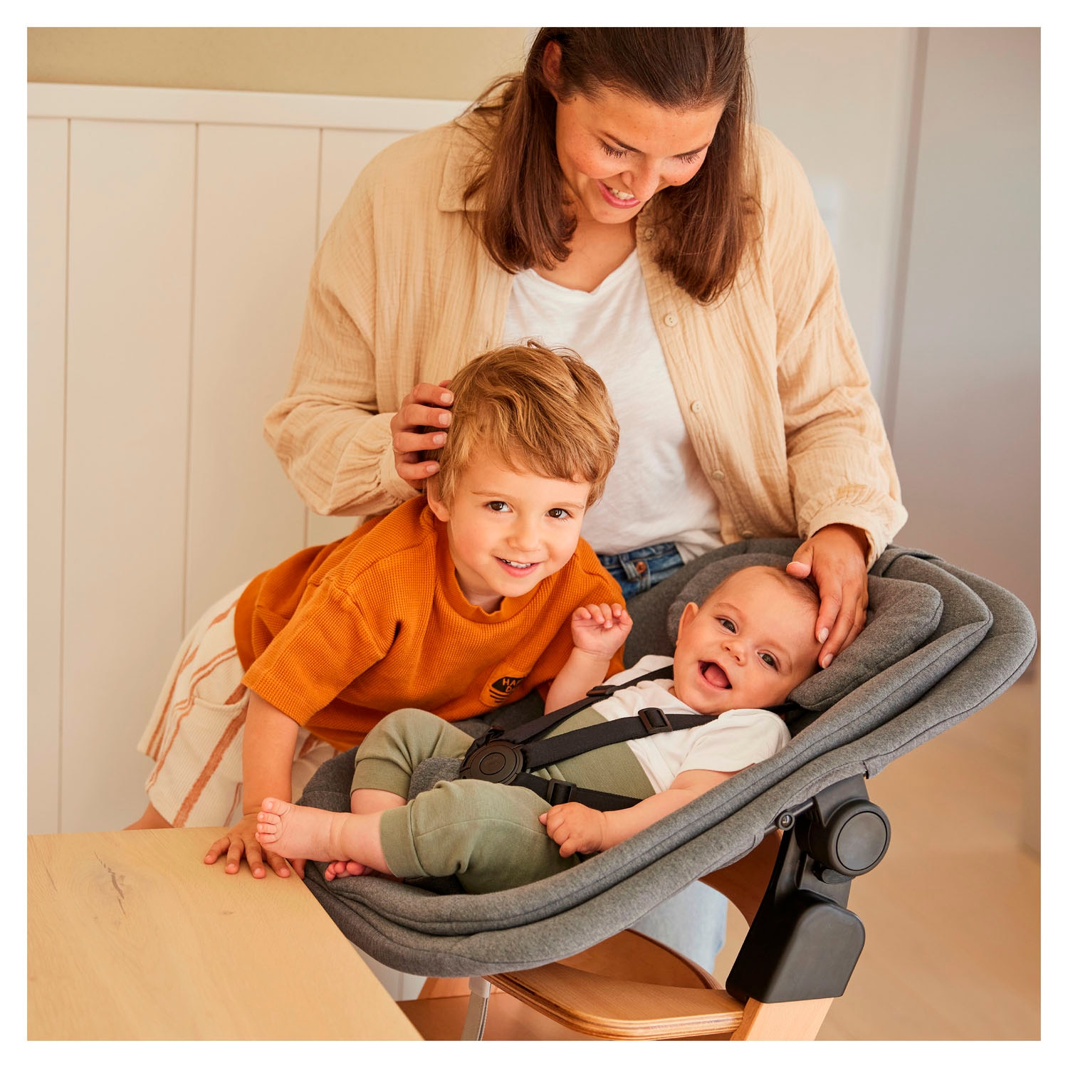 Hauck Transat pour bébé »Highchair Bouncer, Dark Grey Melange« bis 9 kilos für Alpha+, Beta+,  Arketa