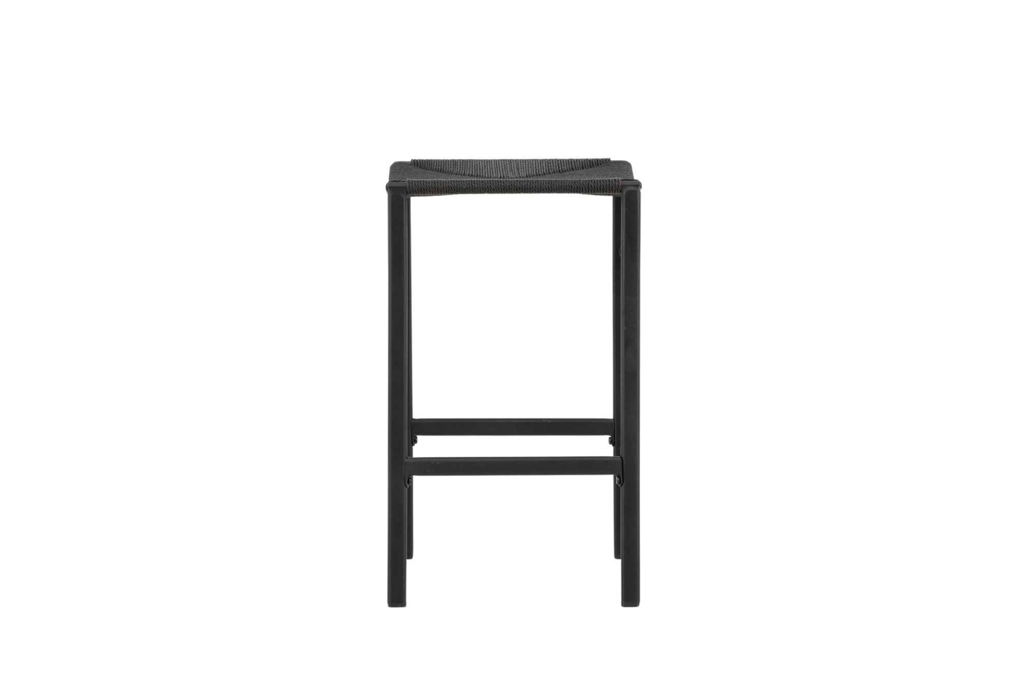 Venture Home Tabouret de bar »Polly, 2er-Set Barhocker mit schwarzem Seilsitz und Stahlbeinen« Ensemble, 2 cuis tlg. Tabouret de bar minimaliste, design en corde, confortable