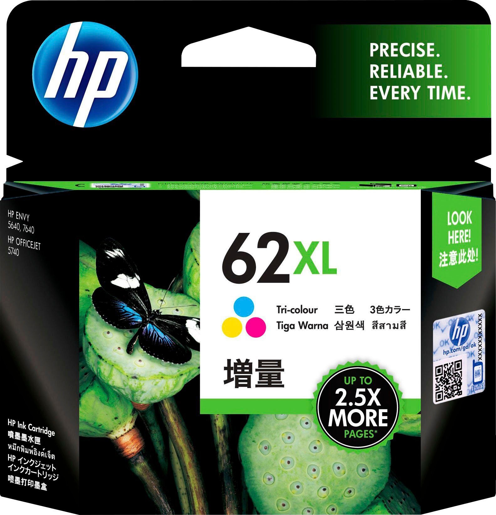 HP Cartouche d'encre »HP original Druckerpatrone 62XL Tri Color  C/M/Y« 3 Probemonate gratis* drucken