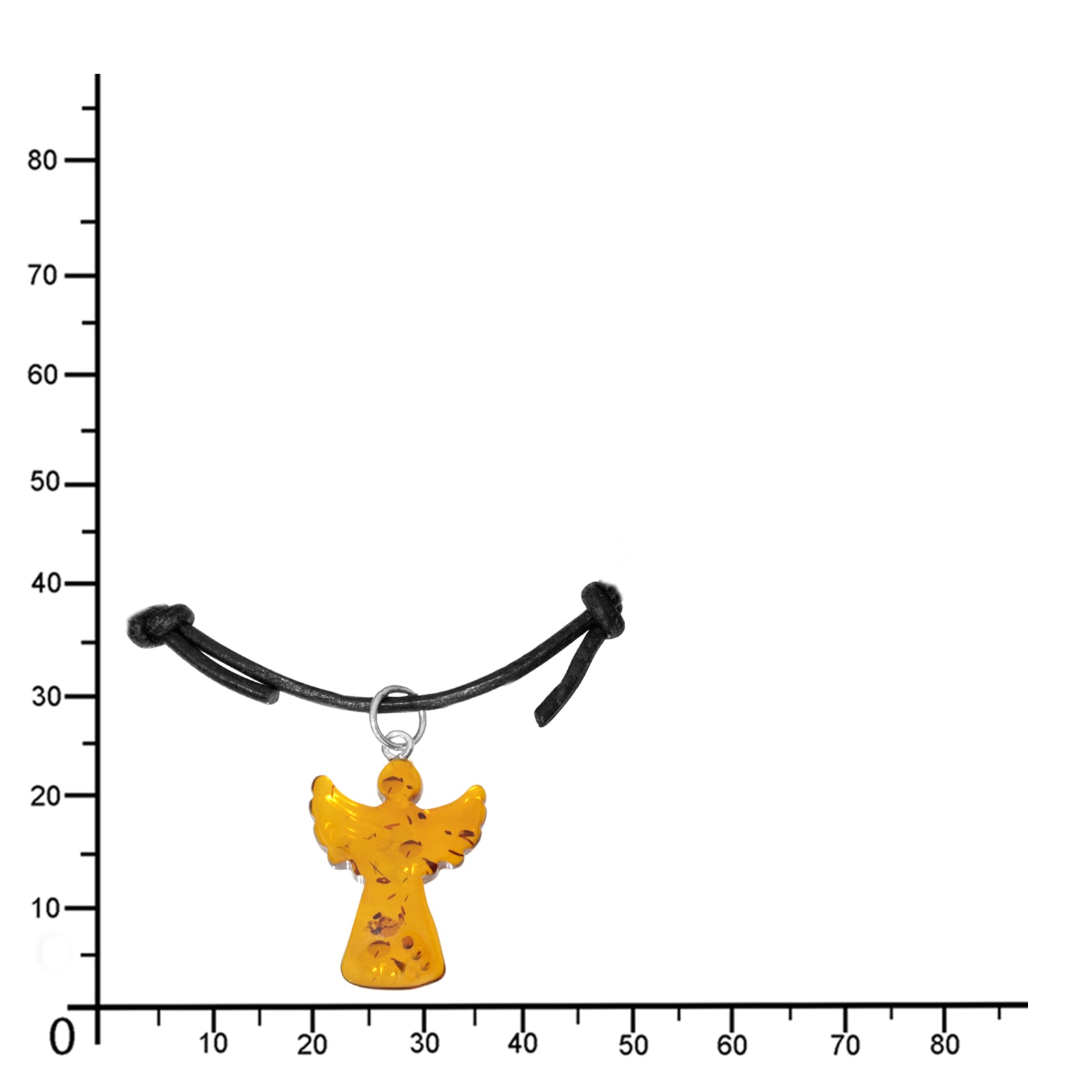 OSTSEE-SCHMUCK Chaîne avec pendentif »Ostsee-Schmuck Kette mit Anhänger Engel - Lederband«