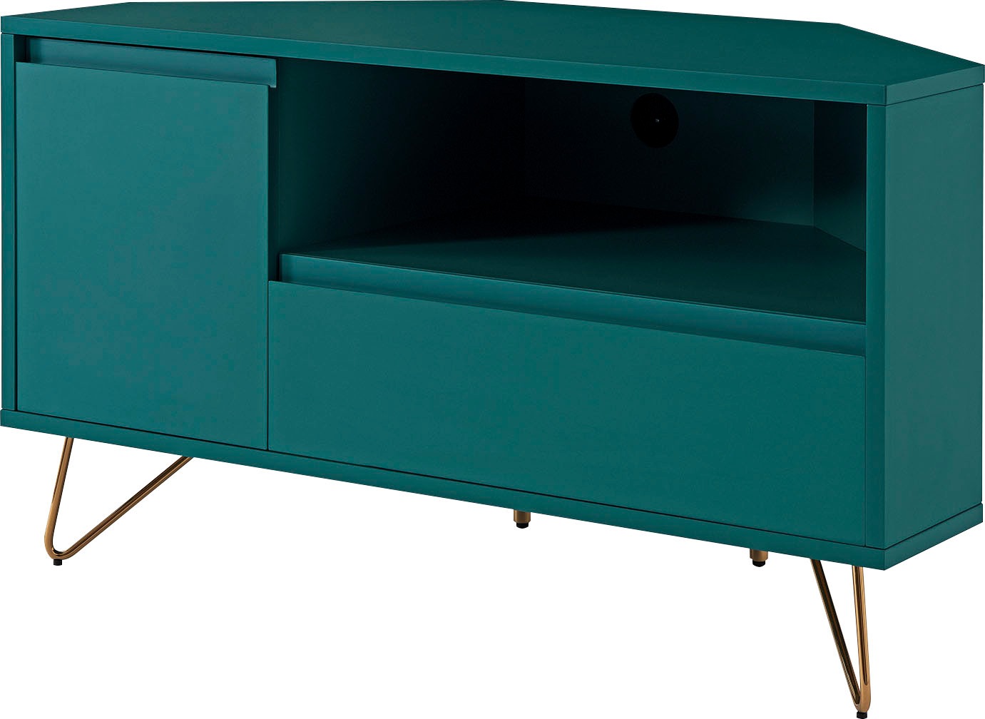 SalesFever TV-Board »Bolton Moderne TV-Eckkommode« Ecklösung, TV-Kommode matt lackiert, Push-to-open Funktion