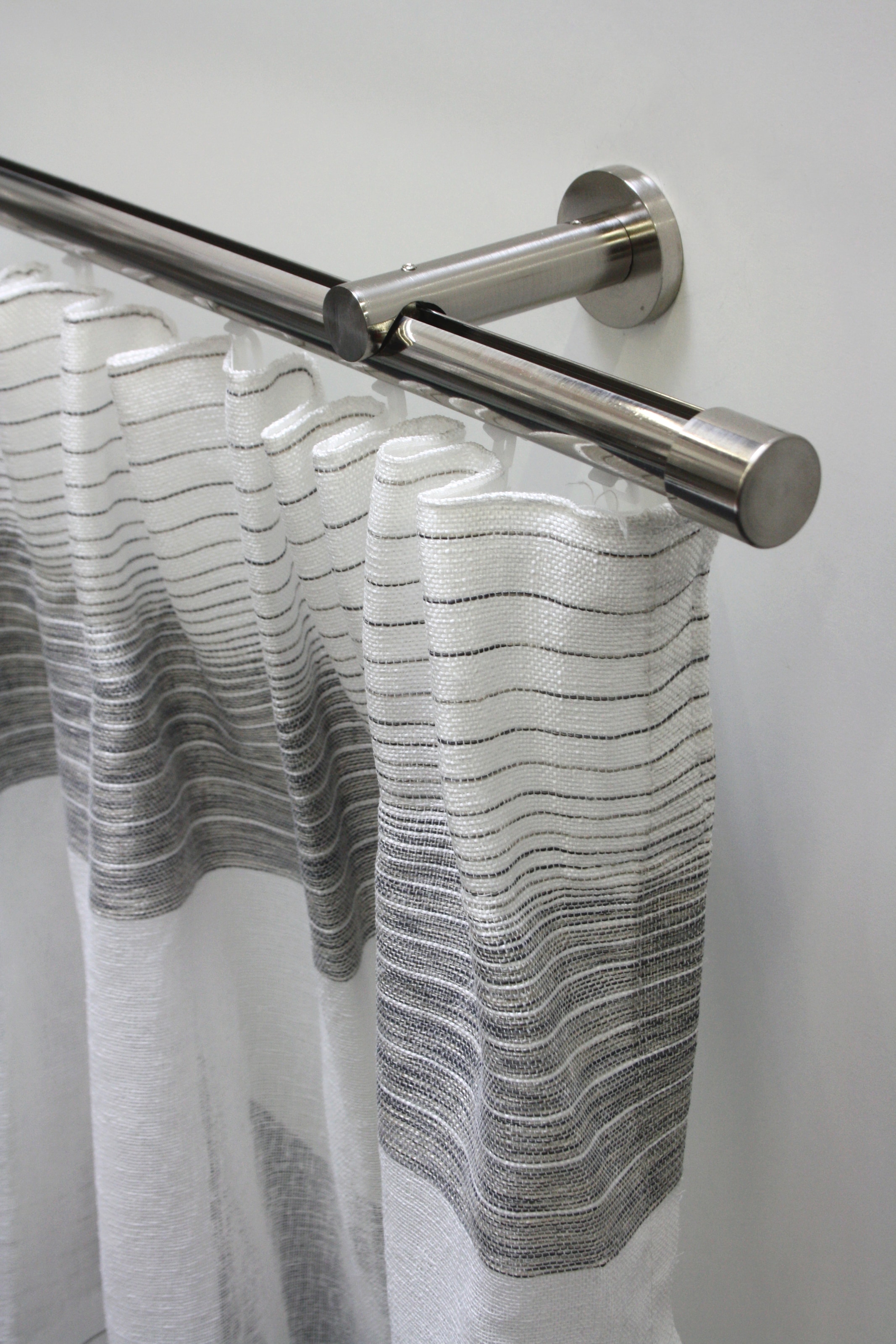 GARDINIA Tringle à rideaux »Set Isa 1-Lauf mit Innenlauf II« Ø 2 mm 1 läufig-läufig mit Bohren, Wandmontage, Metall, Komplettes Gardinenstangen-Set