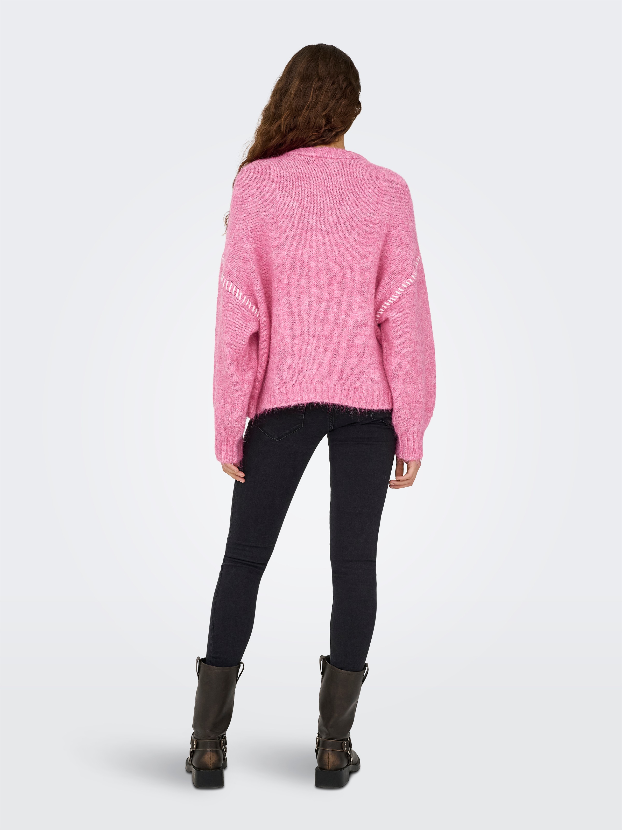 JDY Pull à col rond »JDYZOEY LIFE L/S ON STITCH PULL KNT NOOS« avec coutures décoratives