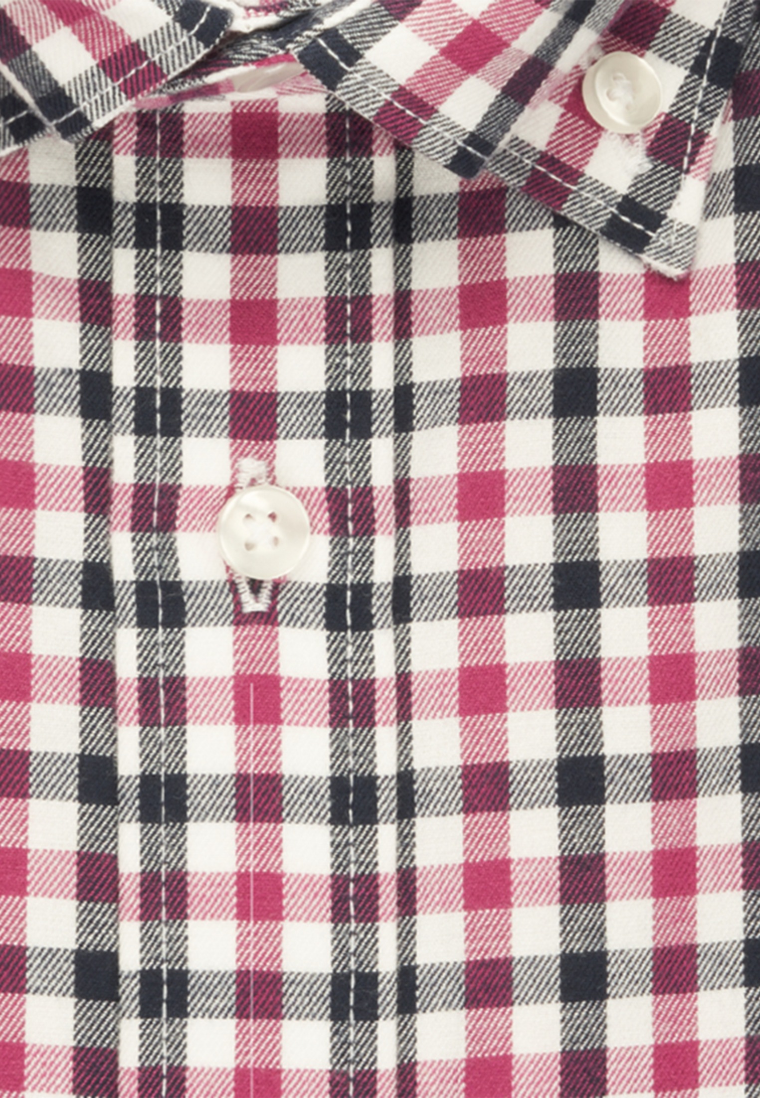 seidensticker Flanellhemd »Shaped« Shaped 1/1 Button-Down-Kragen Karo