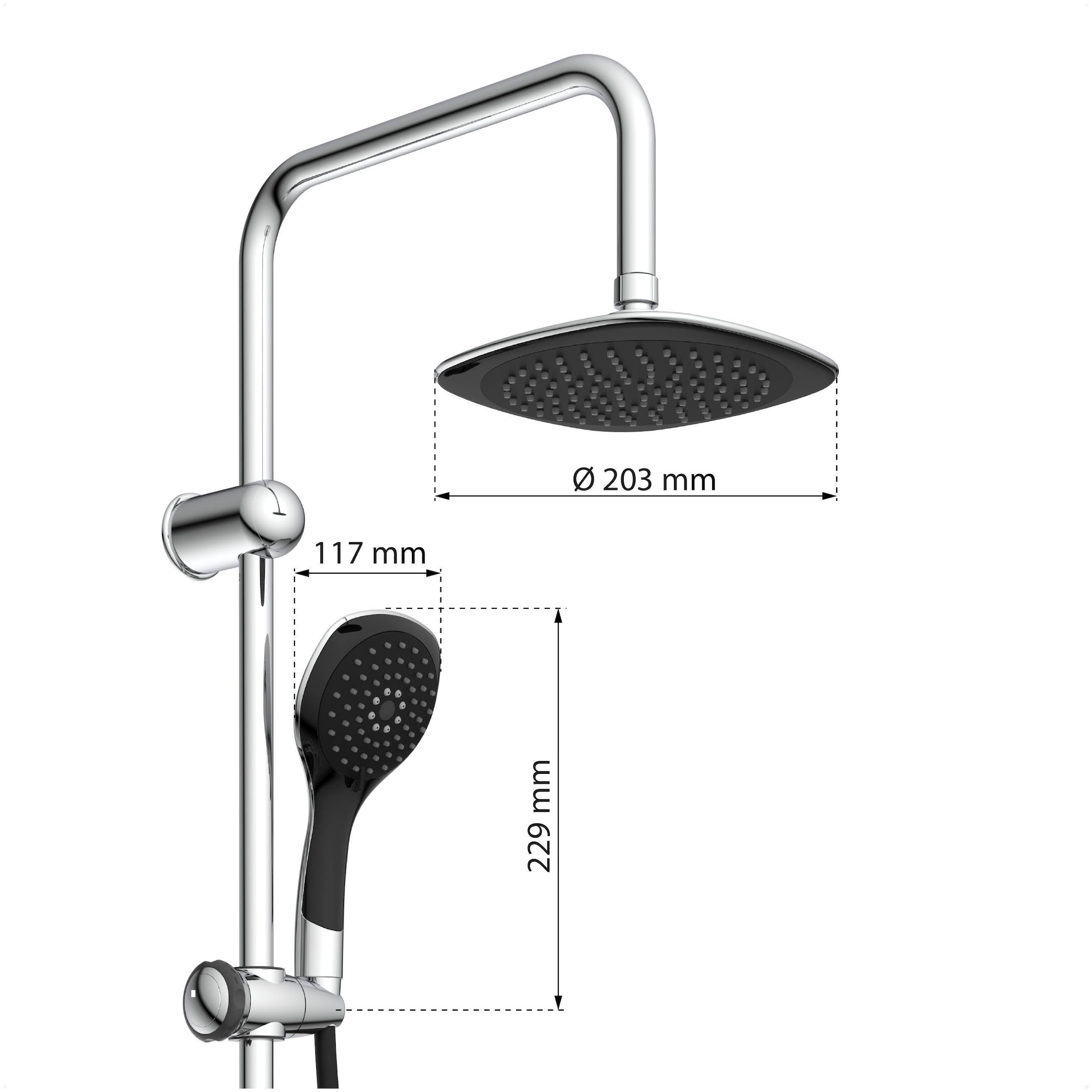 Eisl Brausegarnitur »Duschtraum« Duschset mit Kopf- und Handbrause, Regendusche mit 3 Funktionen