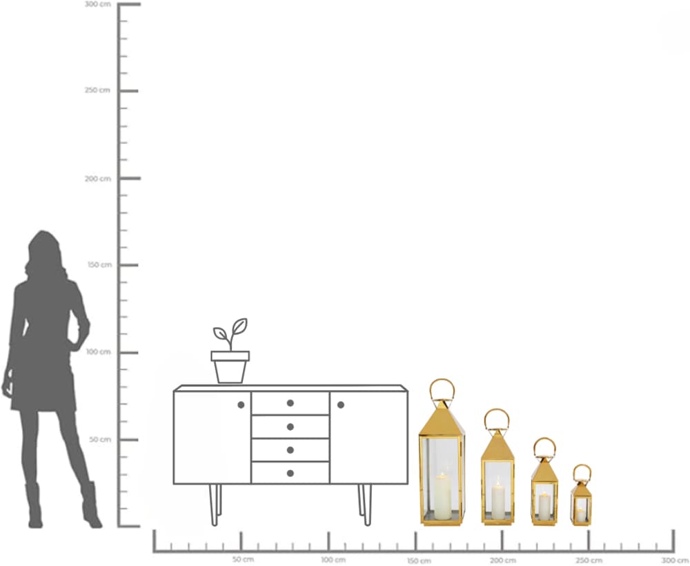 Kare Design Lanterne à bougie »Laterne Giardino« gold- oder silberfarben