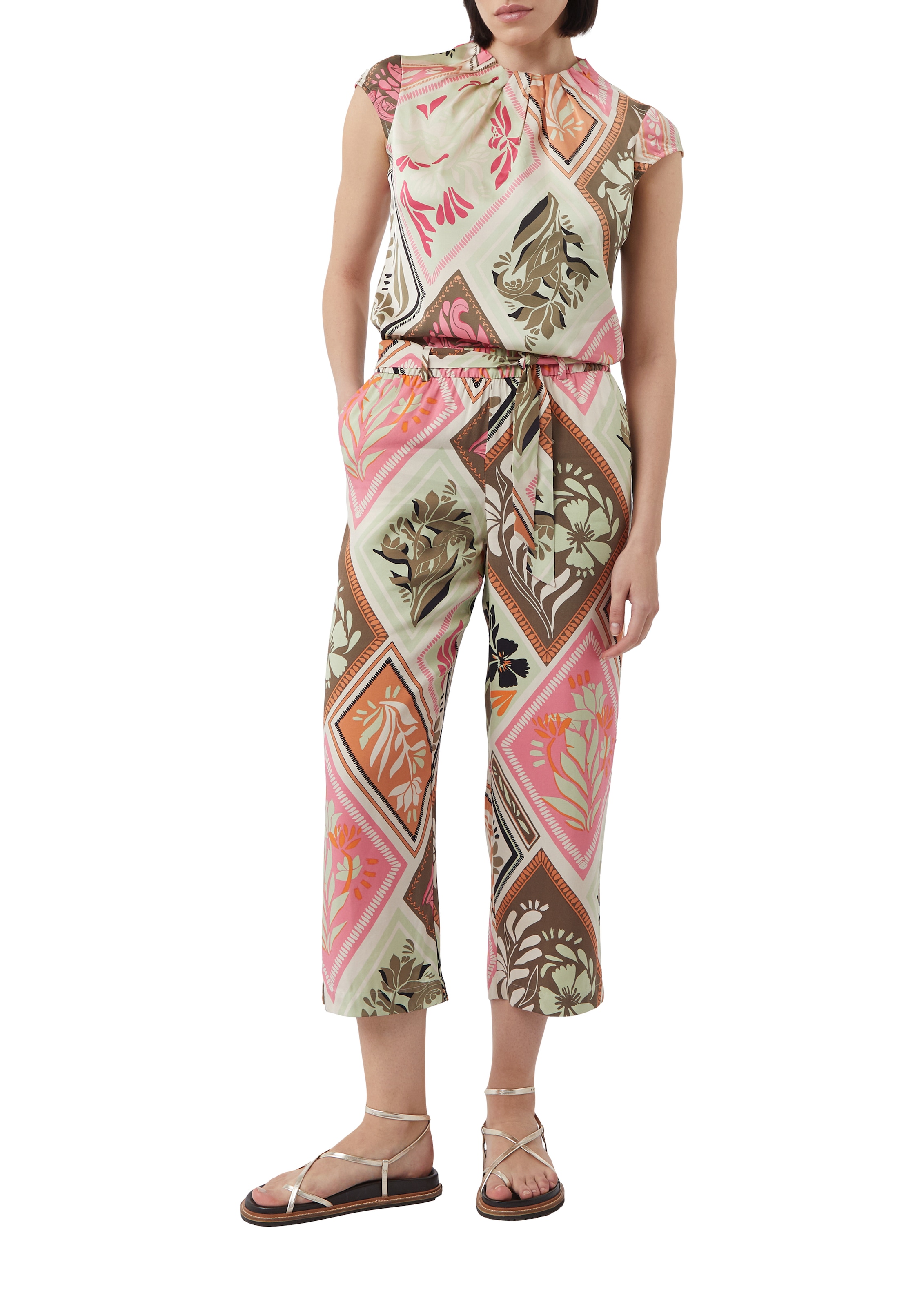 Comma Pantalon 7/8  à motif floral