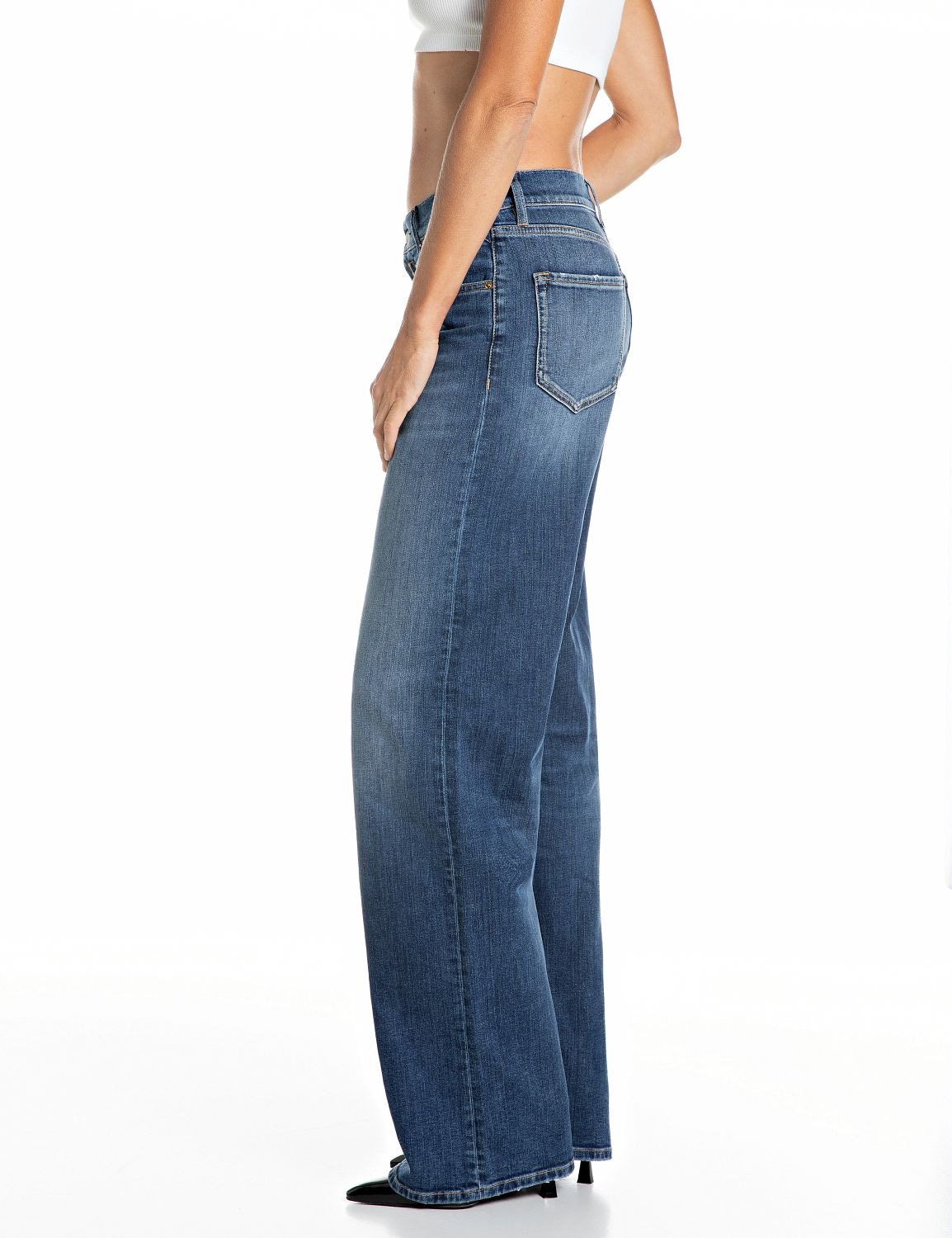Replay Weite Jeans »Cary« Mid Rise, 5-Pocket-Form