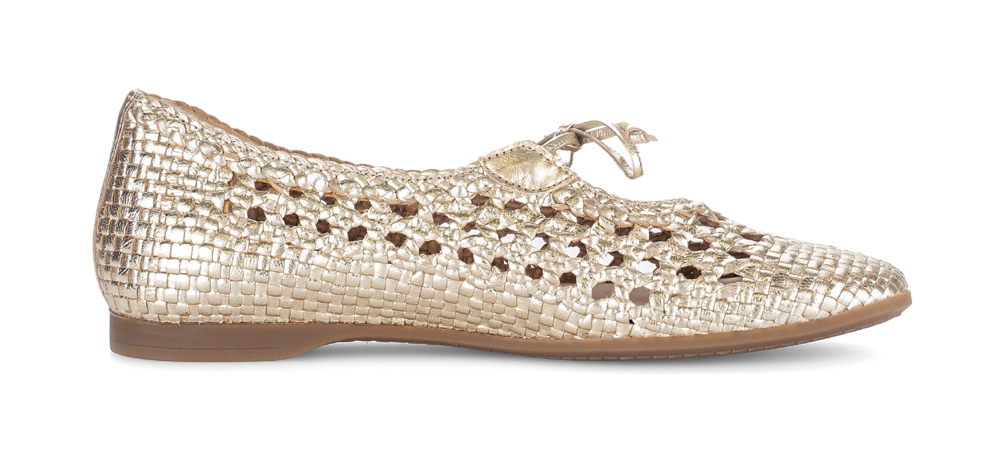 Gabor Ballerina  , Sommerschuh in modischer Flecht- und Metallicoptik